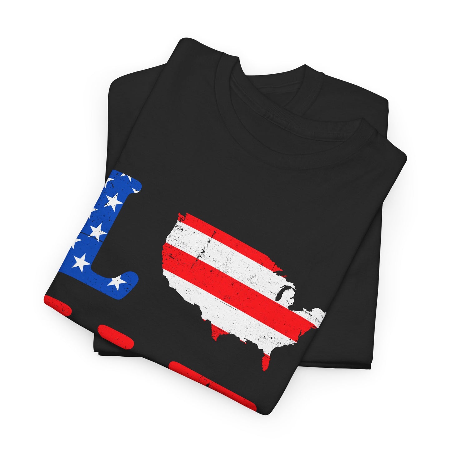 Patriotic Love Tee | Unisex Heavy Cotton T-Shirt, USA Love Shirt, 4th of July Gift, Casual Wear, Independence Day Apparel - 13696