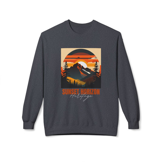 Sunset Horizon - Unisex Midweight Softstyle Fleece Crewneck Sweatshirt - 10621