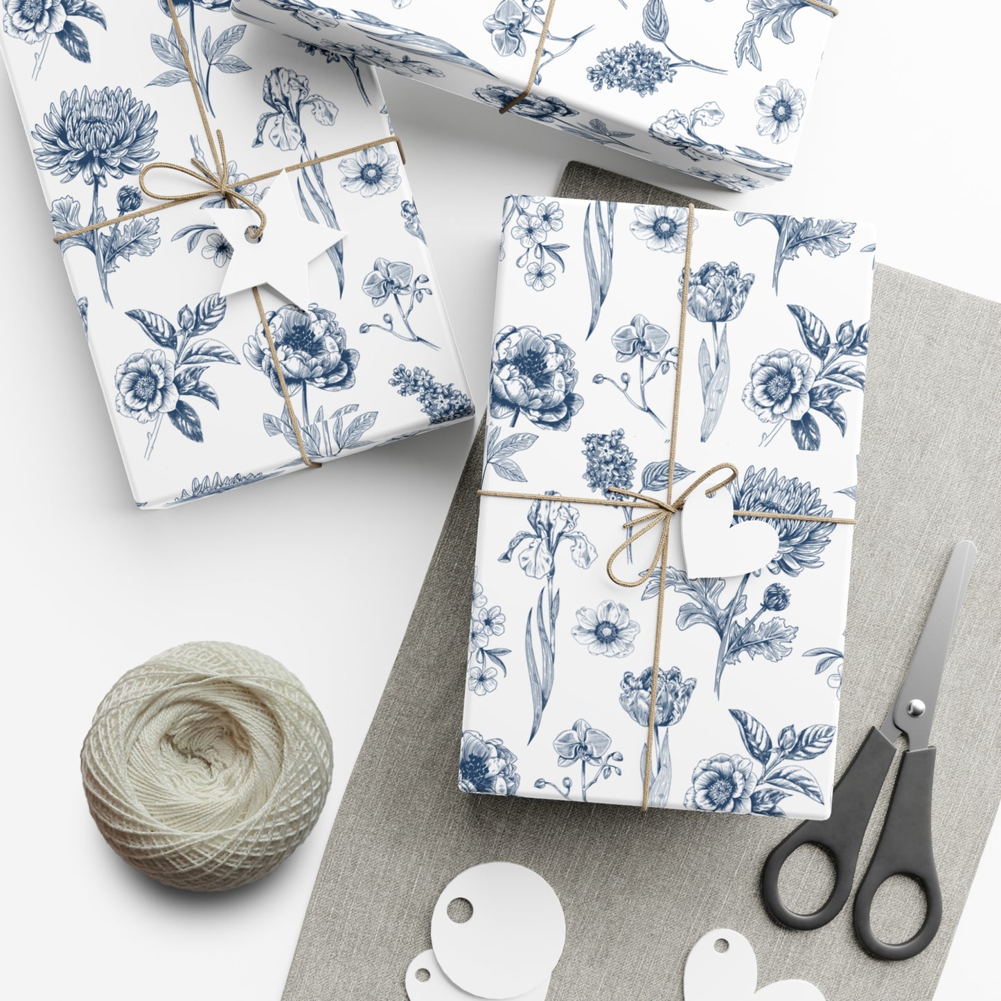 Blue Flowers - Gift Wrap Papers - 10313