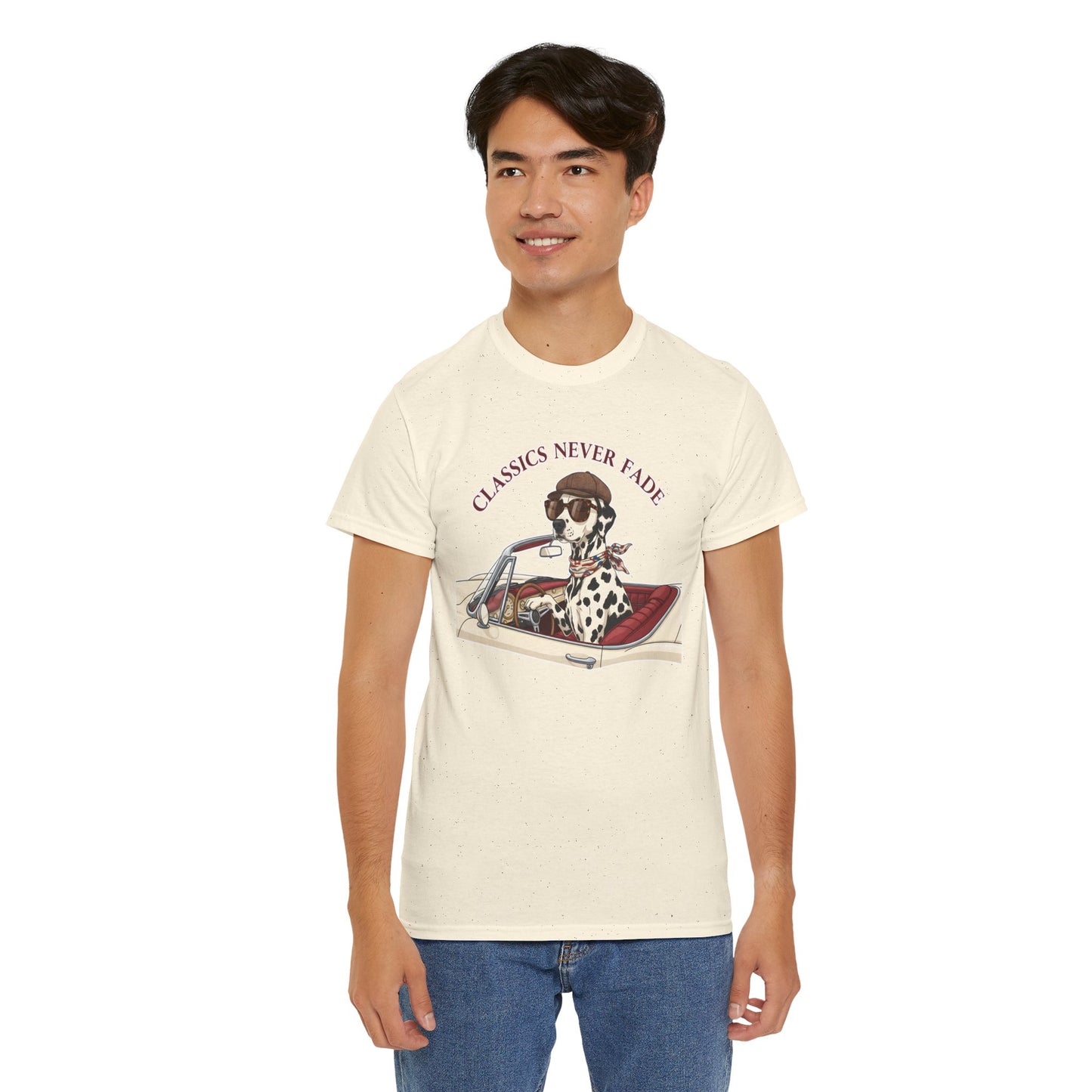 Retro Dog Driving T-Shirt – “Classics Never Fade” Vintage Convertible Tee Gift - 14850