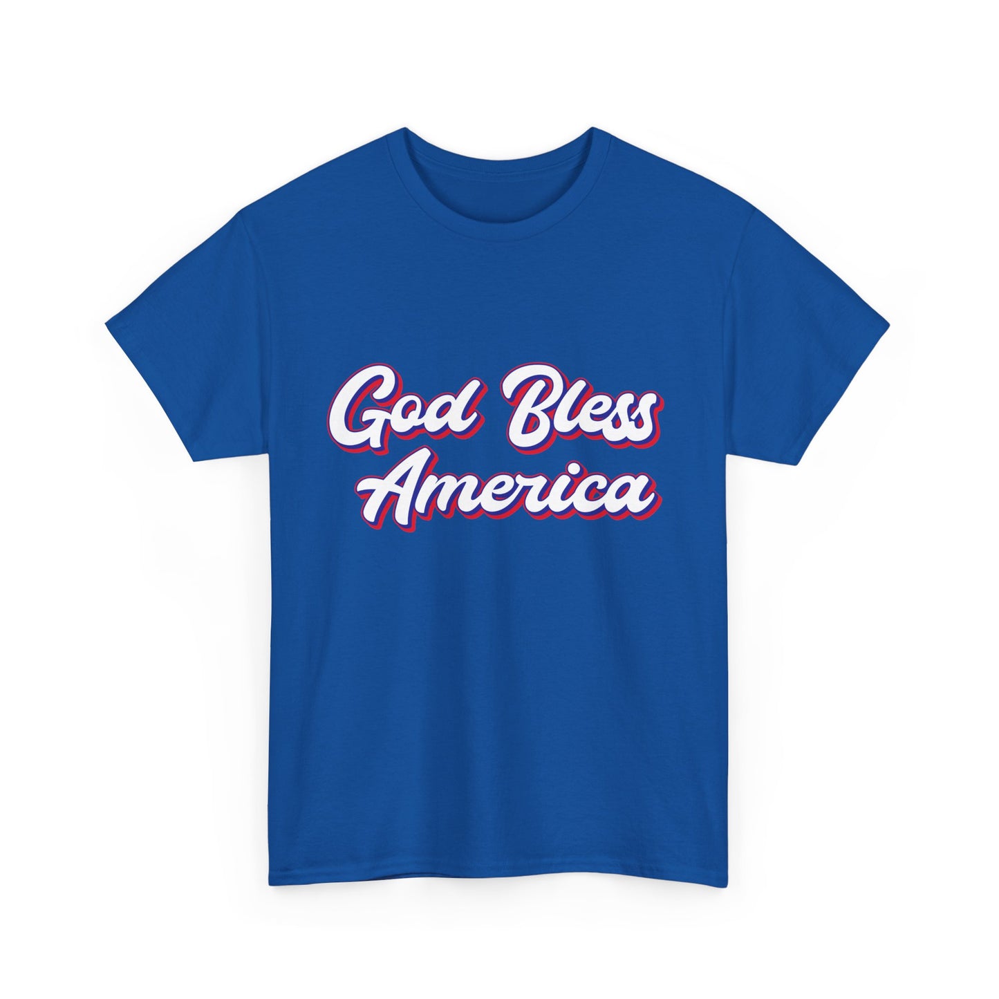 God Bless America Unisex Heavy Cotton Tee | Patriotic Shirt, American Pride Apparel, 4th of July Outfit, Gift for Veterans, Summer - 13655