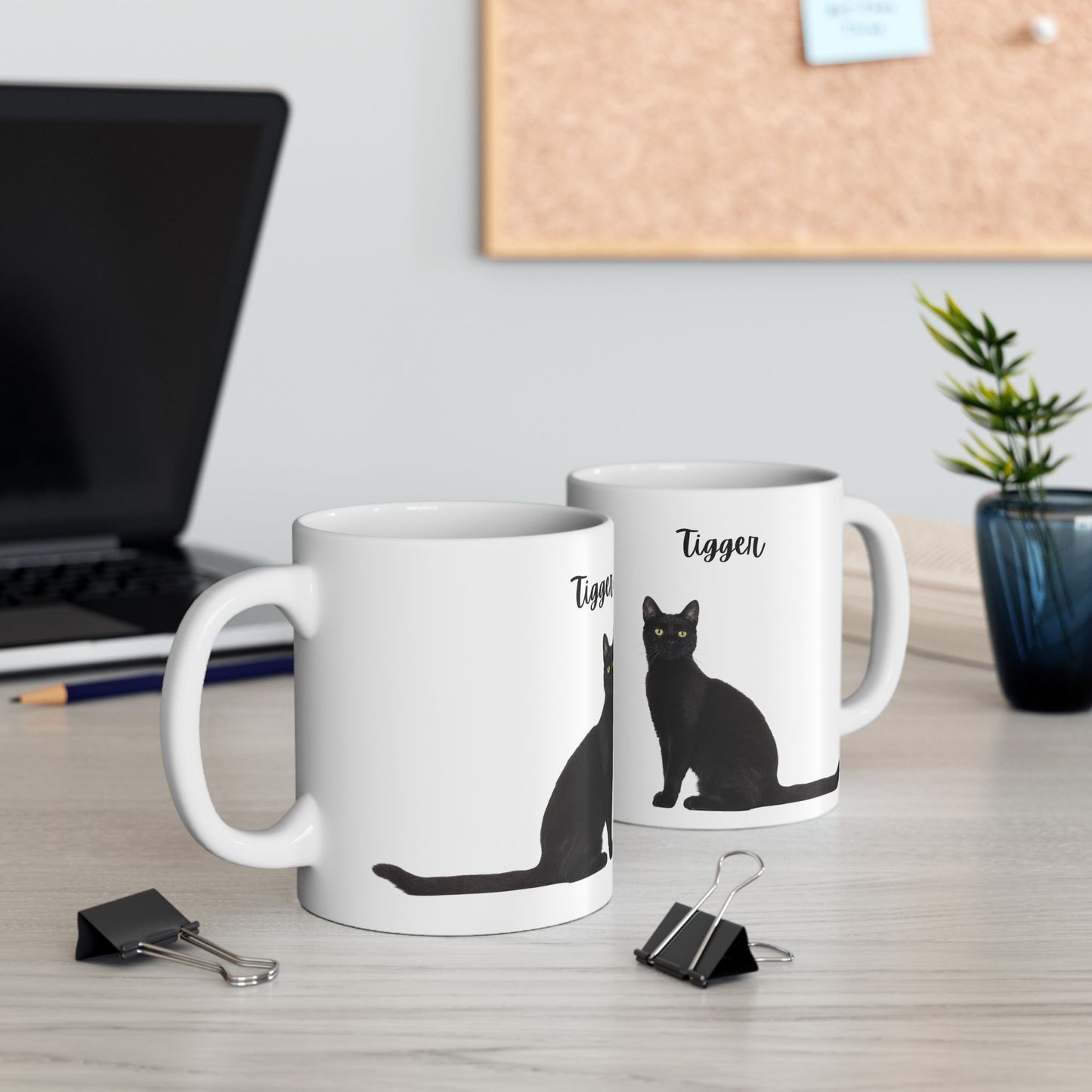Black Cat Ceramic Mug - Perfect Gift for Cat Lovers, Cute Pet Mug, Funny Kitchen Decor, Coffee Lovers' Favorite - 14197