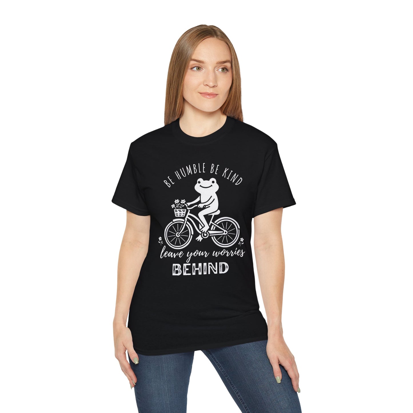 Be Humble Be Kind Frog Bike T-Shirt,  Leave Your Worries Behind - 14935