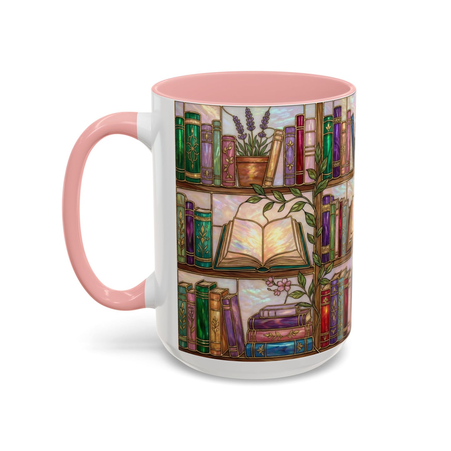Bookish Accent Coffee Mug — Stained Glass Design (11/15 oz) - 14528