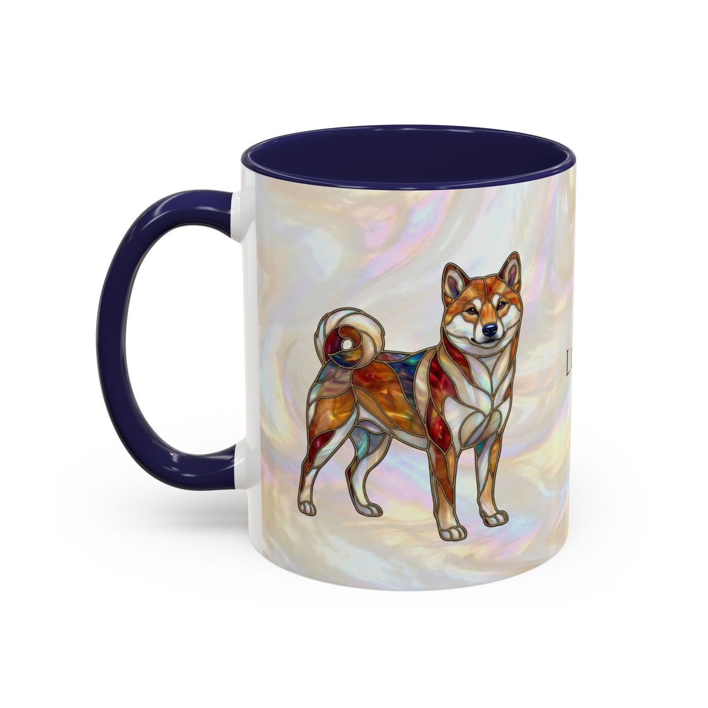 Shiba Inu Accent Coffee Mug – Stained Glass Design 11/15oz - 14646