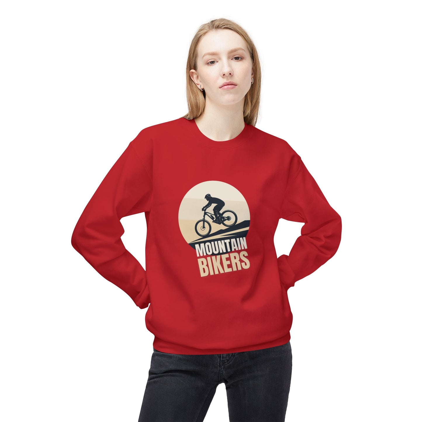 Mountain Bikers - Unisex Midweight Softstyle Fleece Crewneck Sweatshirt - 10686