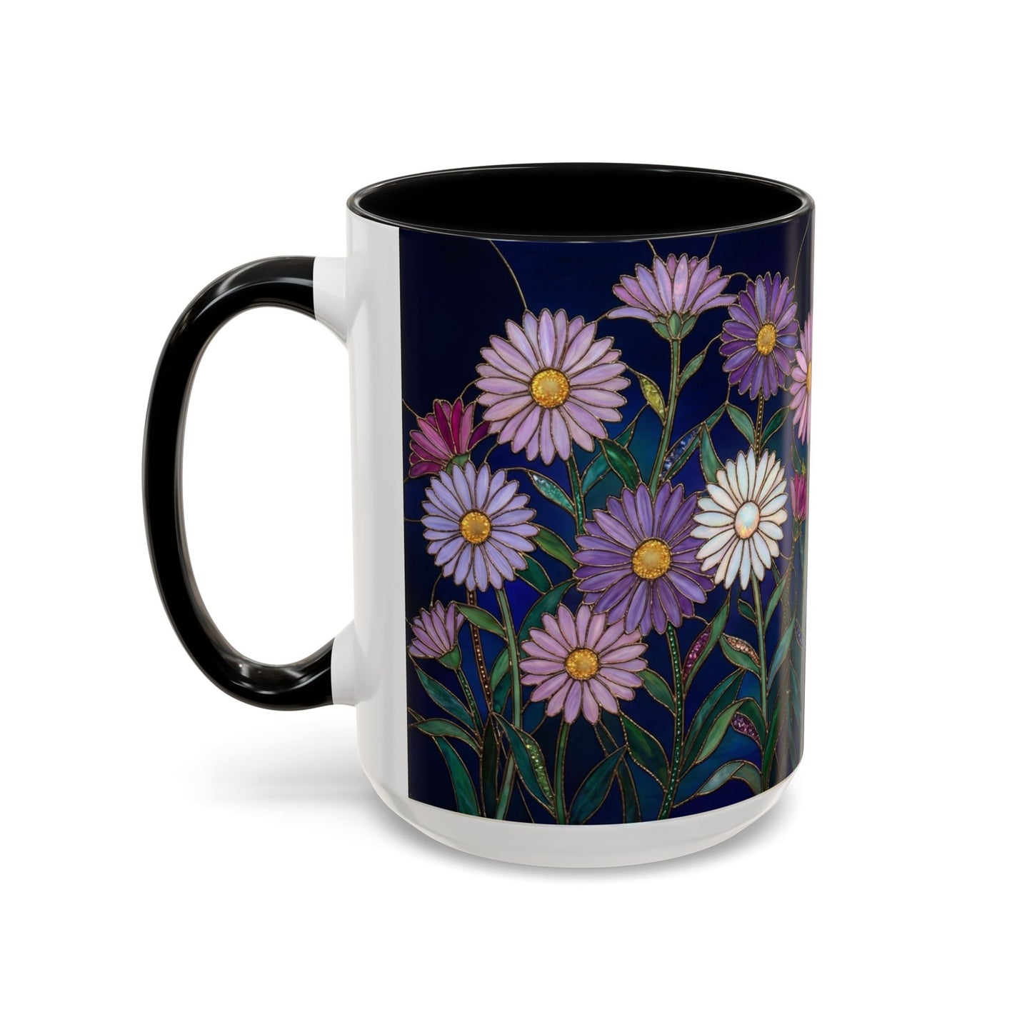 Aster Flower Coffee Mug — Stained Glass Design 11/15oz - 14553