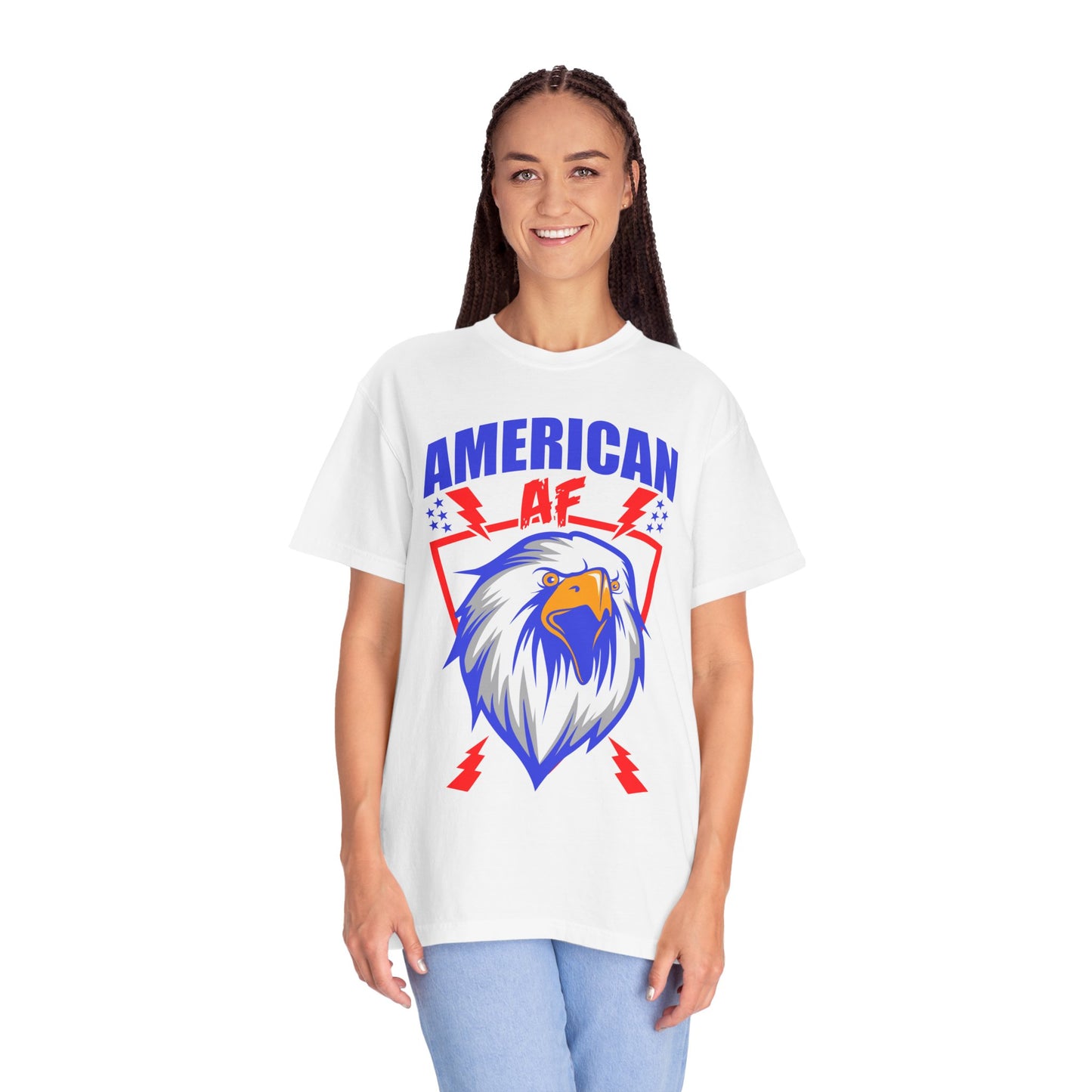 Patriotic Eagle T-Shirt, American AF Graphic Tee, Unisex Tee, 4th of July Shirt, Casual Wear, Gift for Patriots, Summer Style - 13731