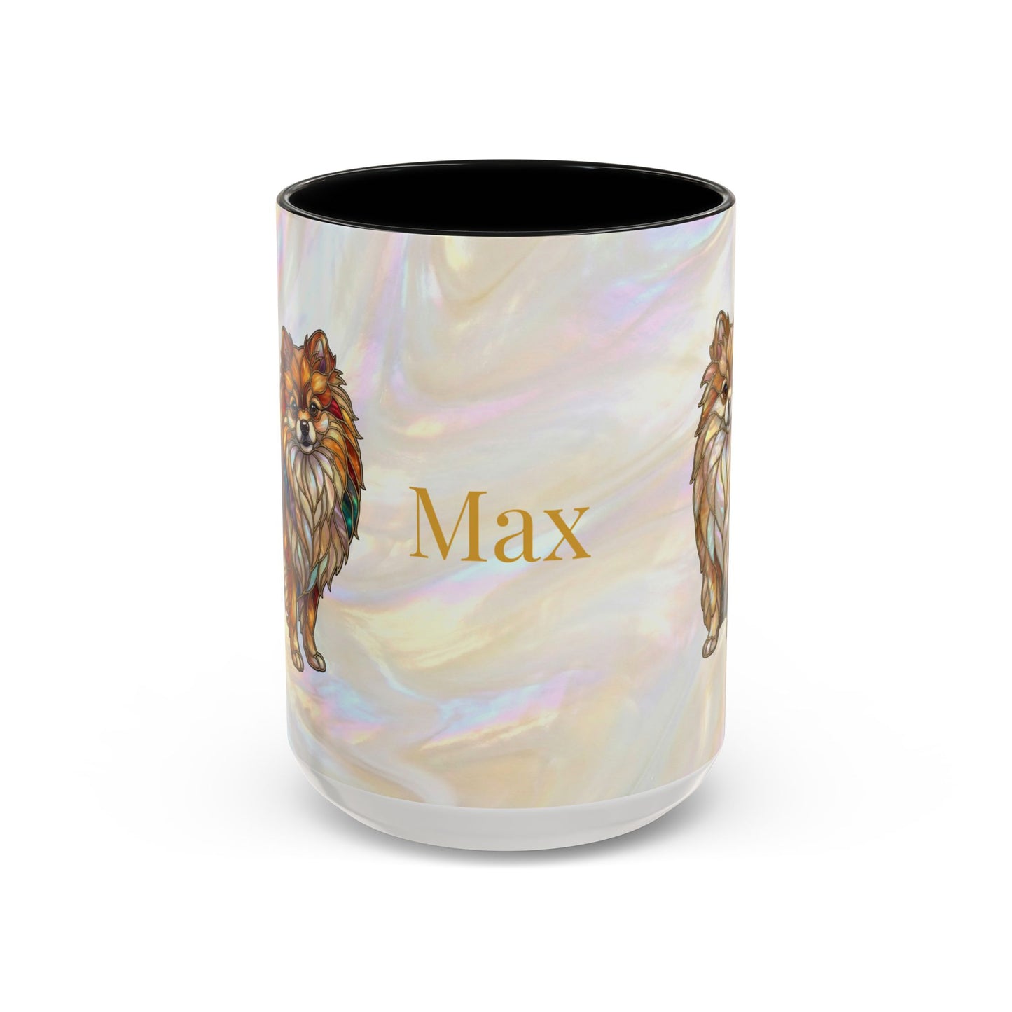 Pomeranian Accent Coffee Mug — Stained Glass Design (11/15oz) - 14638
