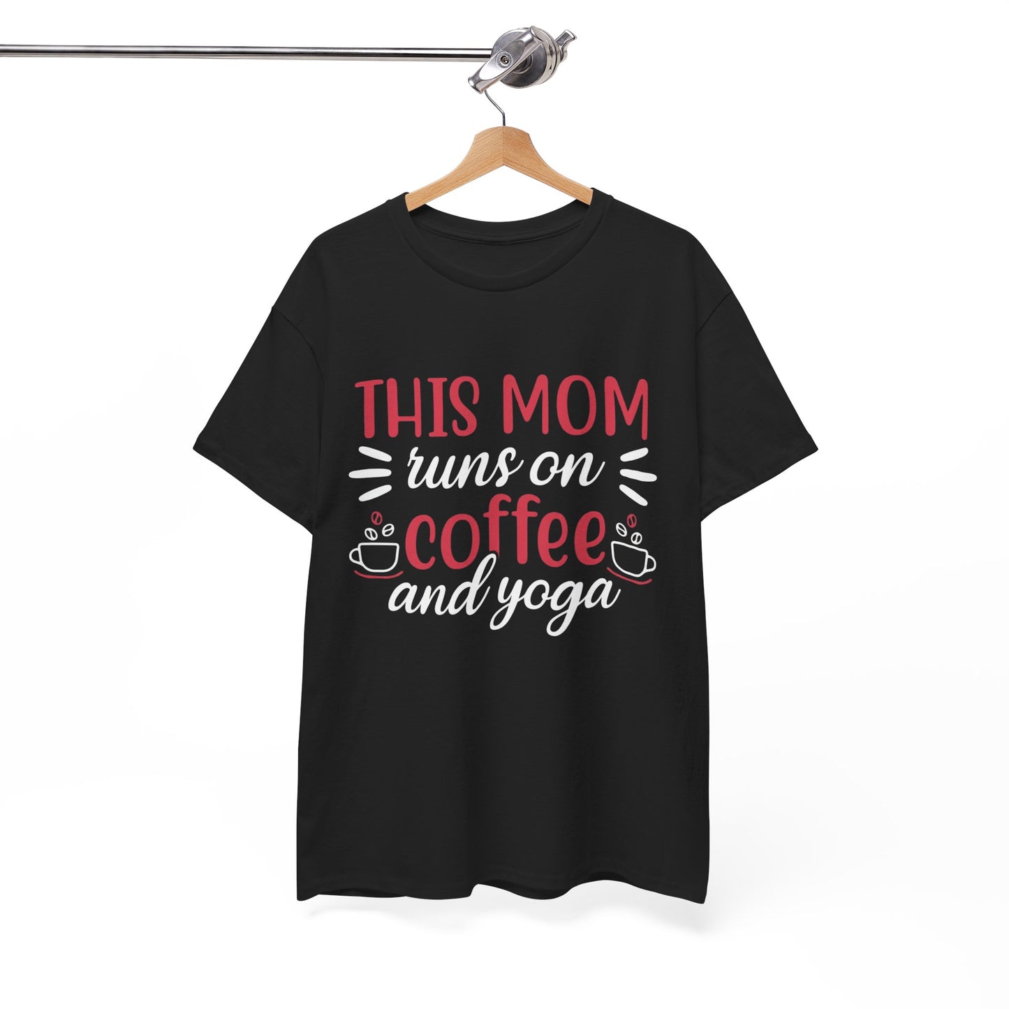 This Mom Runs on Coffee and Yoga T-Shirt – Funny Mother’s Day Gift Tee - 14881