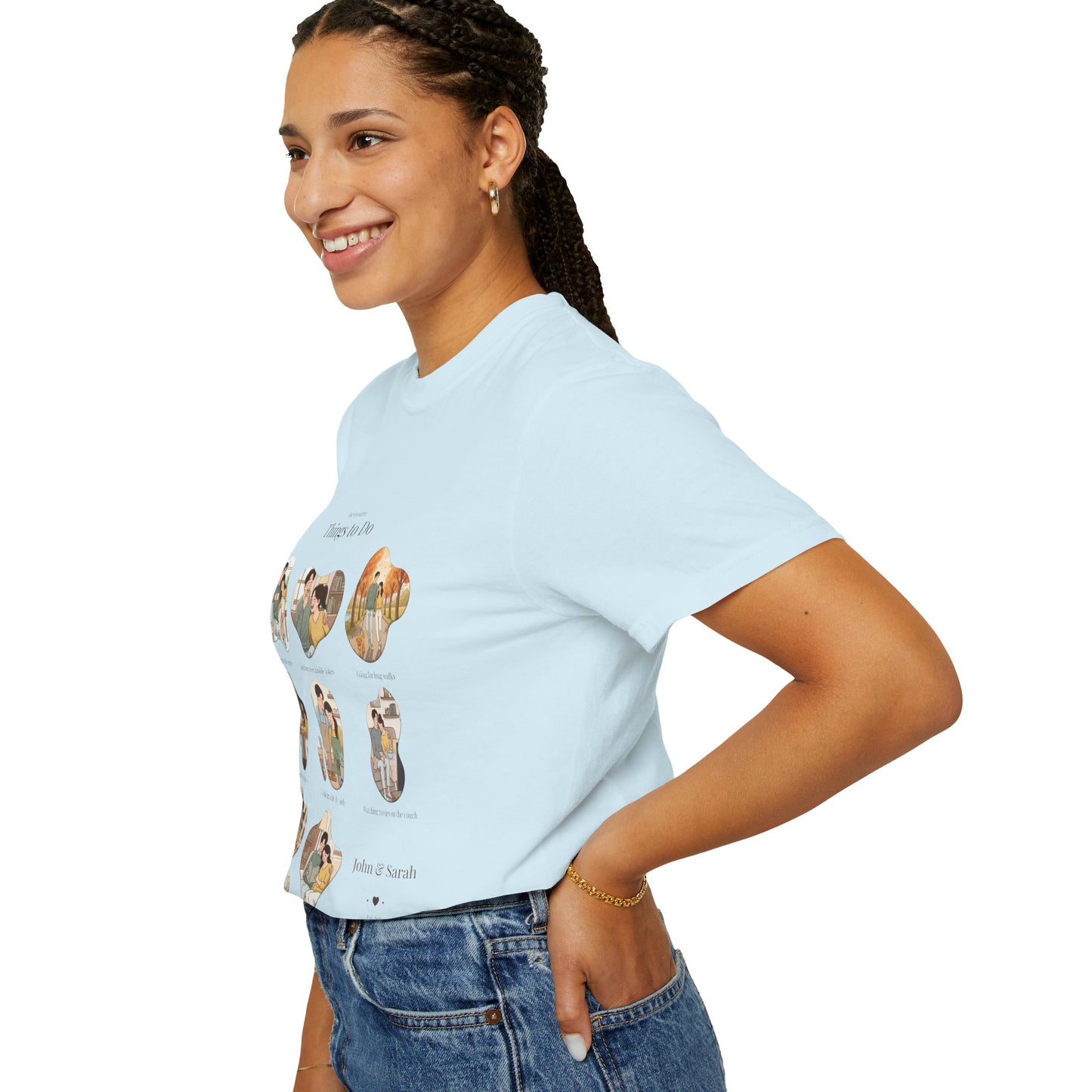 Our Favourite Things to Do Together – Personalised Valentine’s Illustration T-Shirt Gift - 14721