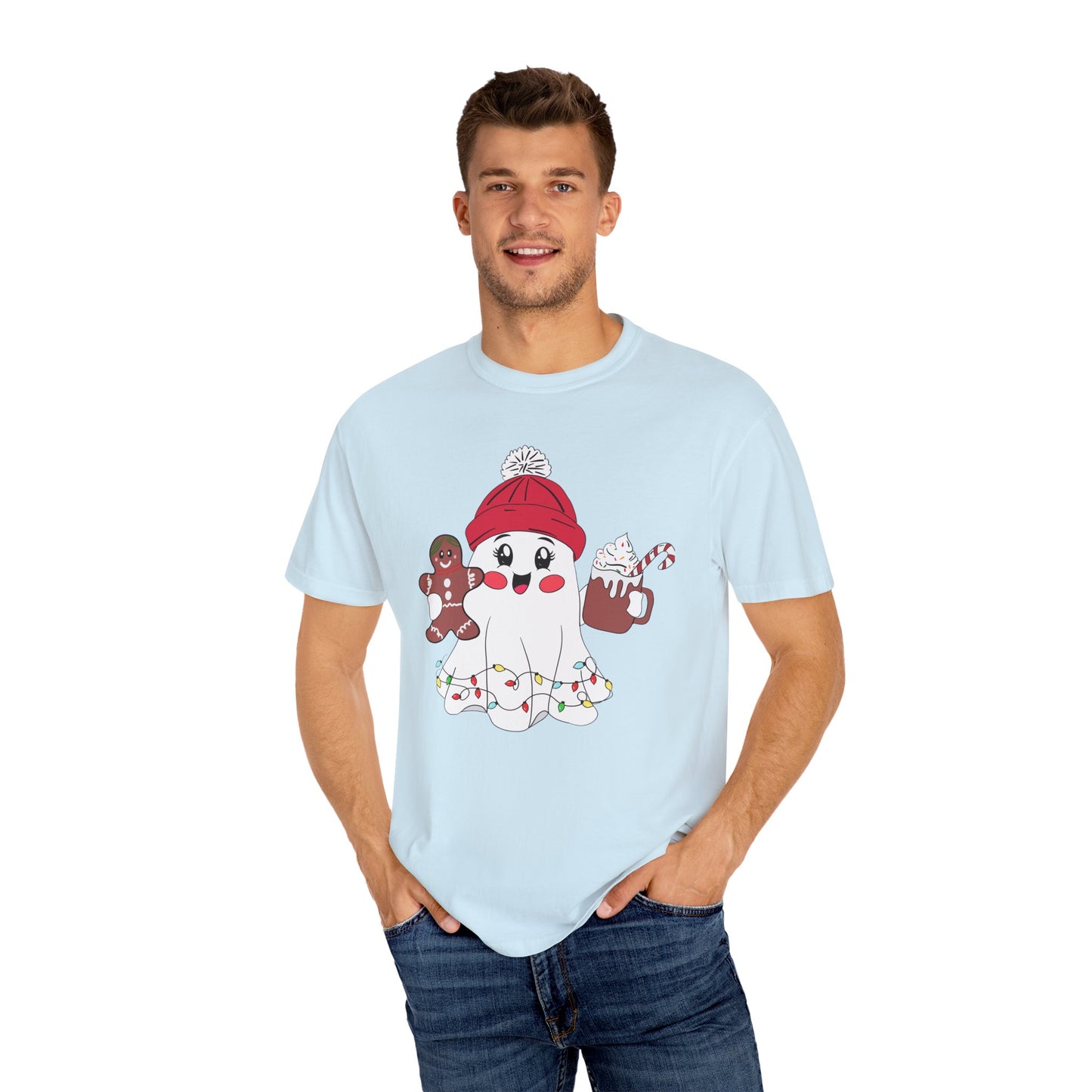 Christmas Ghost - Unisex Garment-Dyed T-shirt - 10408