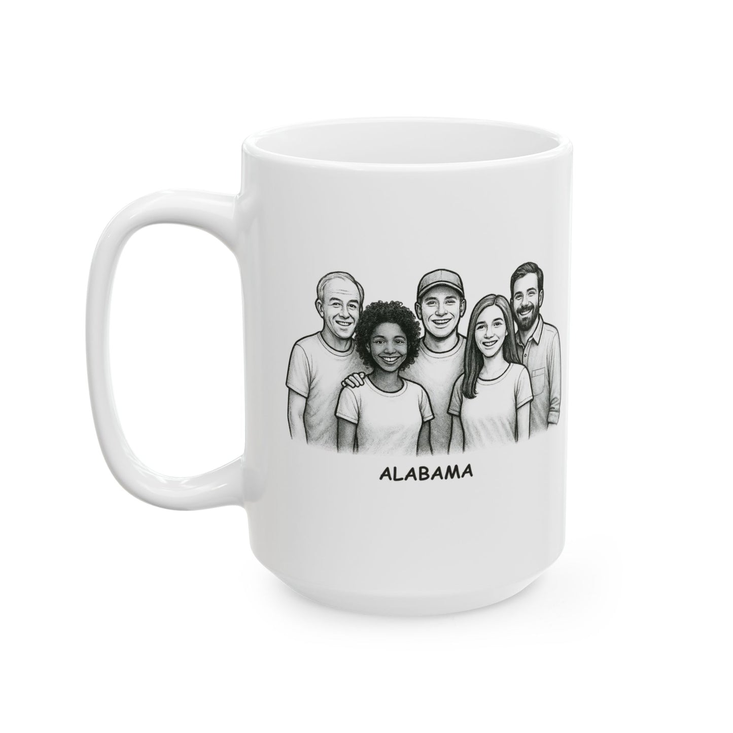 "Alabama: The only place where ‘y’all’ means everyone." Ceramic Mug - 11oz & 15oz - 12802