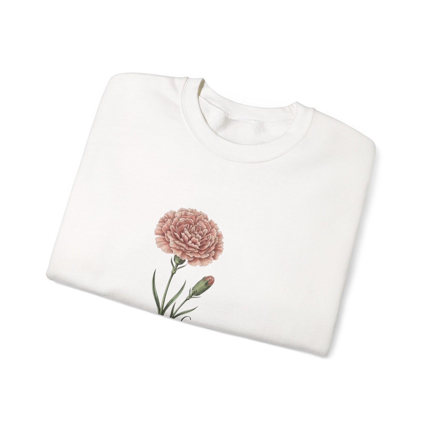 January Carnation Crewneck Sweatshirt — Customizable - 14673