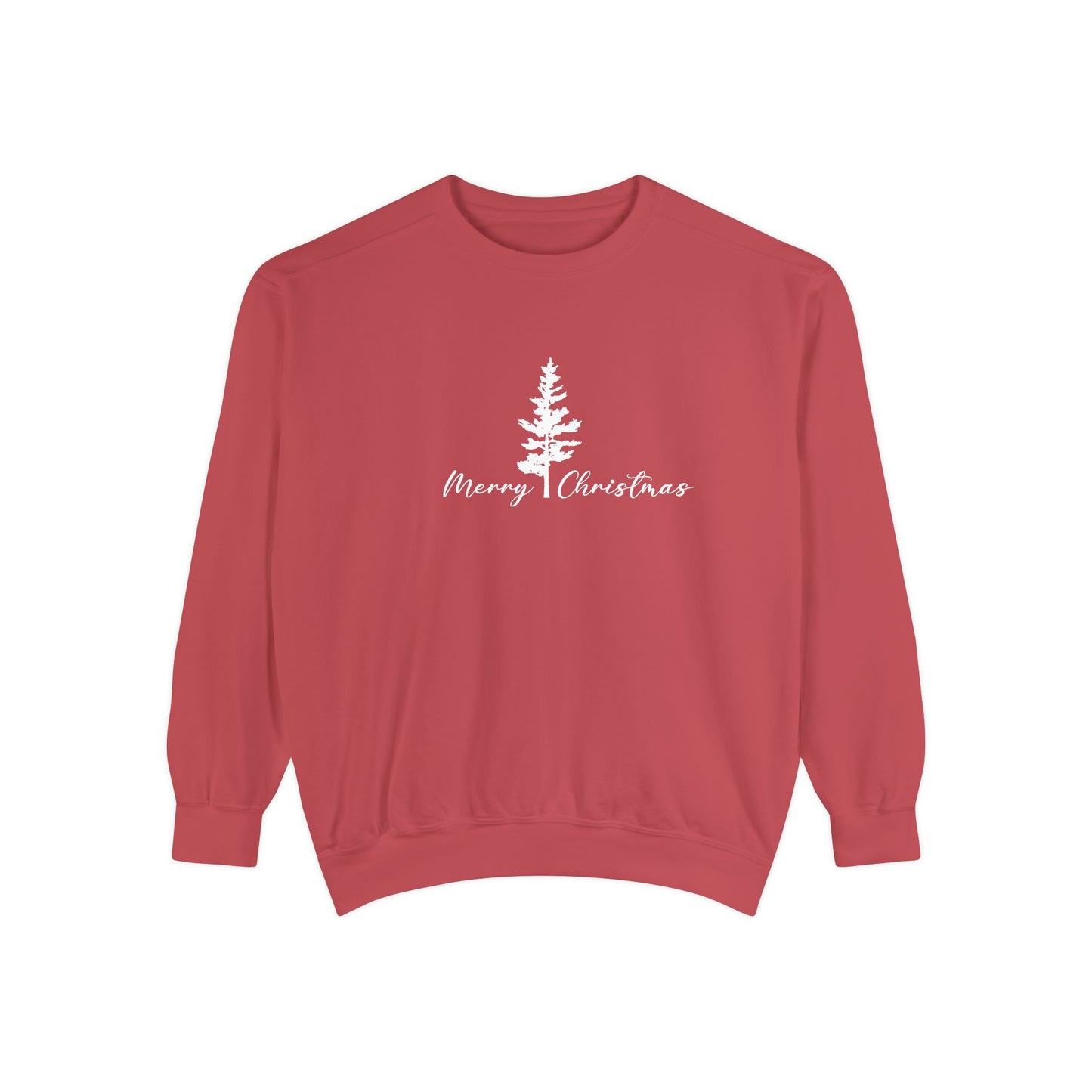 Tree, Merry Christmas - Unisex Garment-Dyed Sweatshirt - 10395