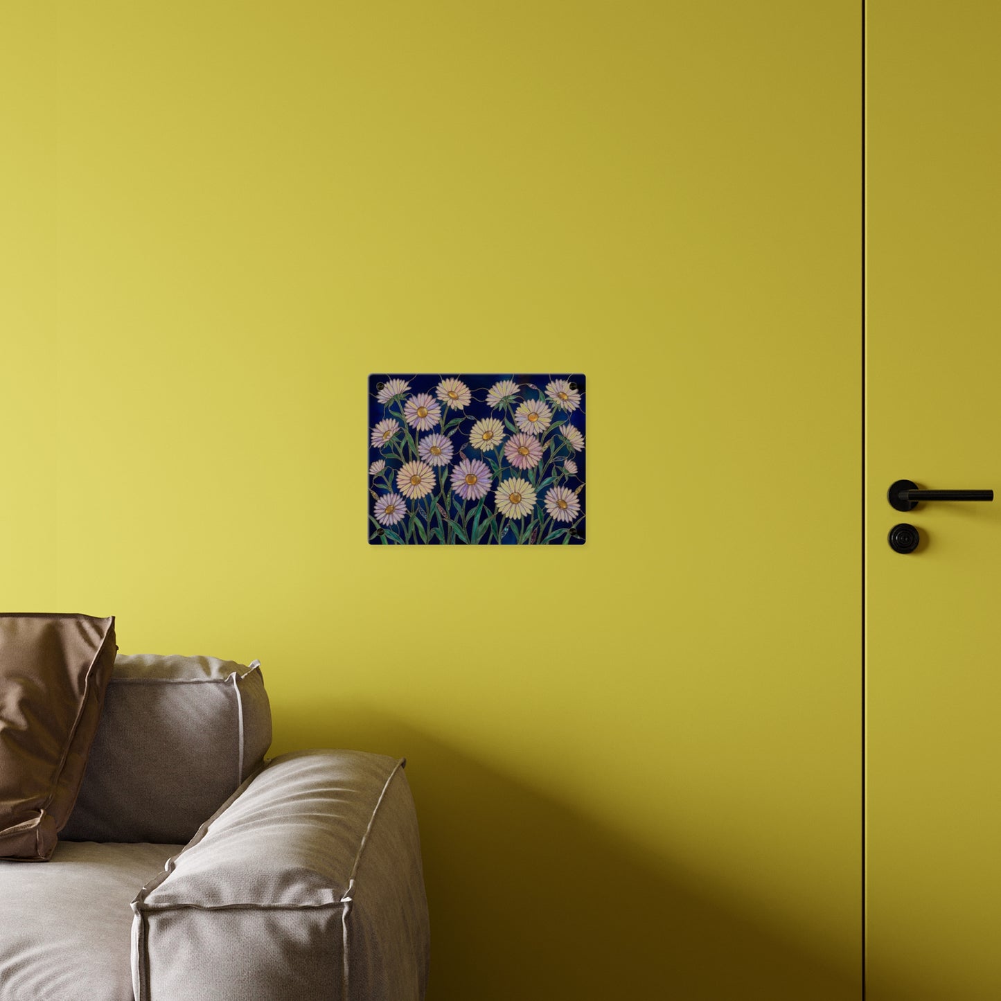 Aster Field Acrylic Wall Art Panel — Floral Home Décor - 14607