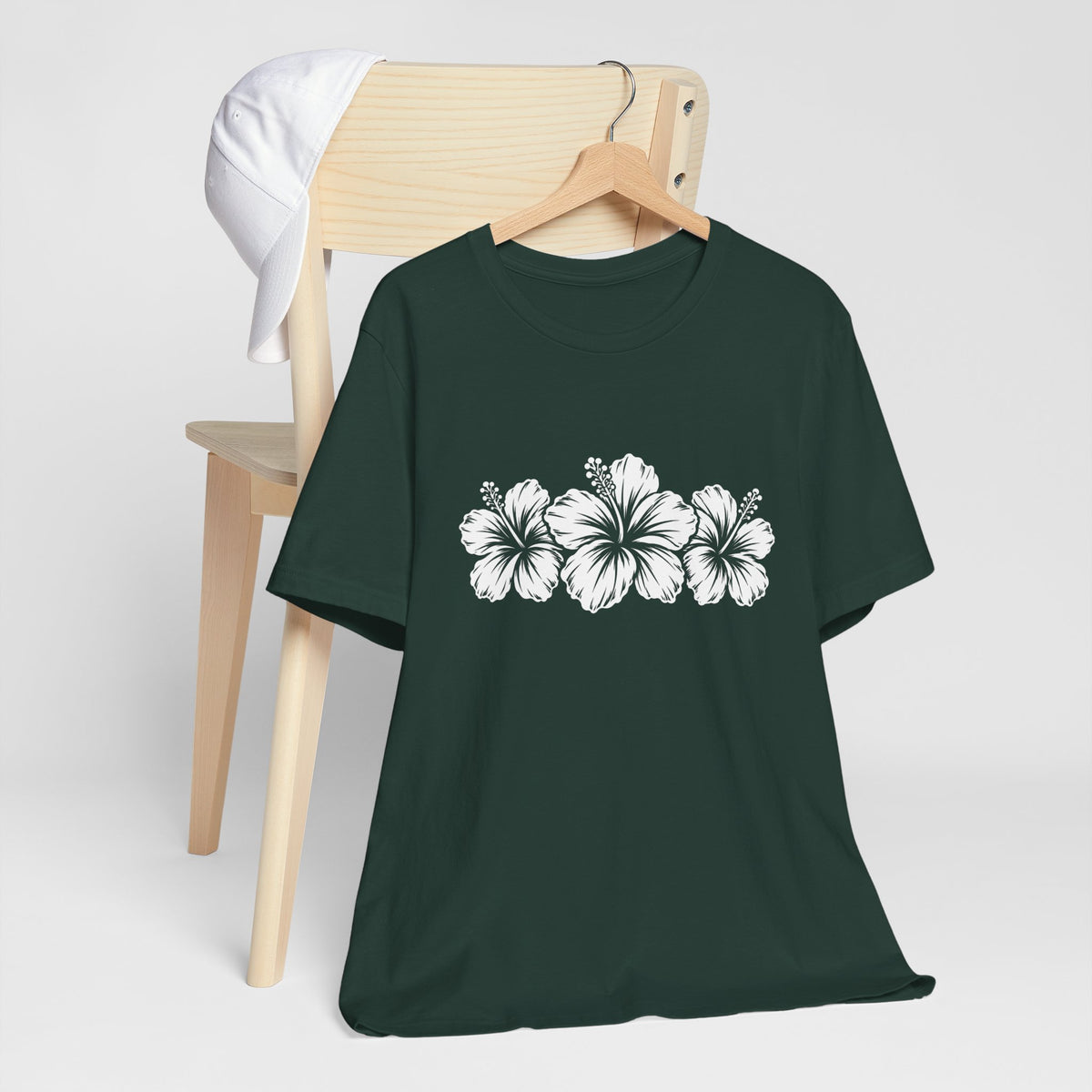 Hibiscus Floral T-Shirt,  Tropical Flower Graphic Tee - 14995