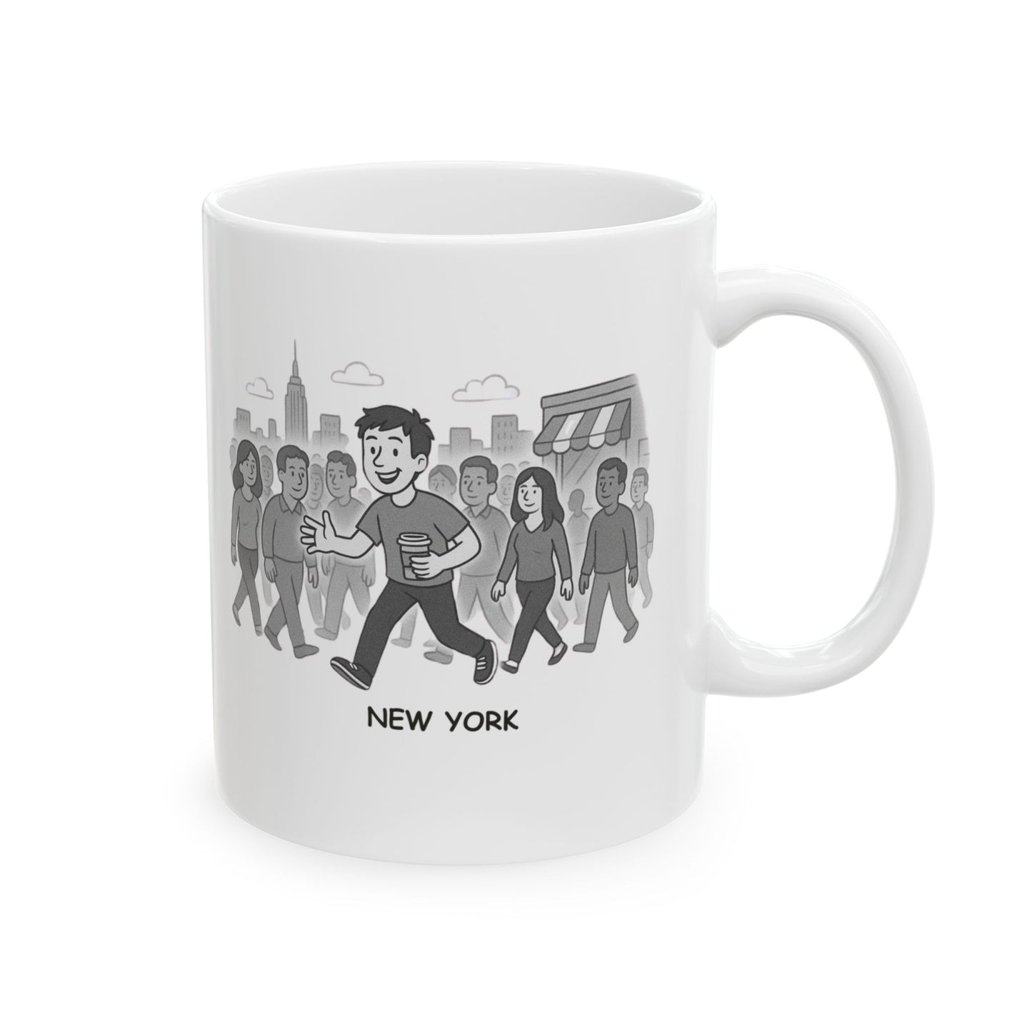 "New York: Where every day is an adventure in dodging crowds and finding a great coffee shop." Ceramic Mug - (11oz, 15oz) - 12863