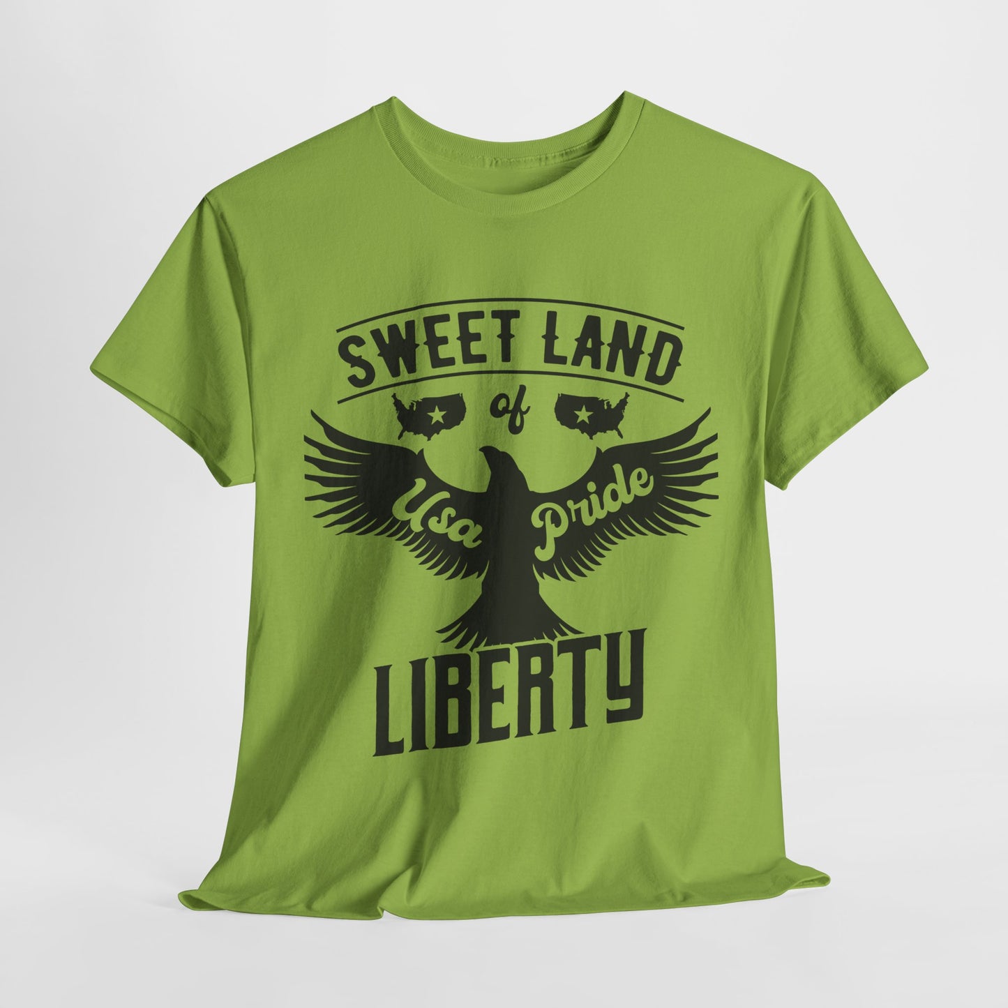 Sweet Land of Liberty Design, Unisex Heavy Cotton Tee: Patriotic T-shirt, Gift for Freedom Lovers, Casual Wear, Independence Day Shirt - 13492