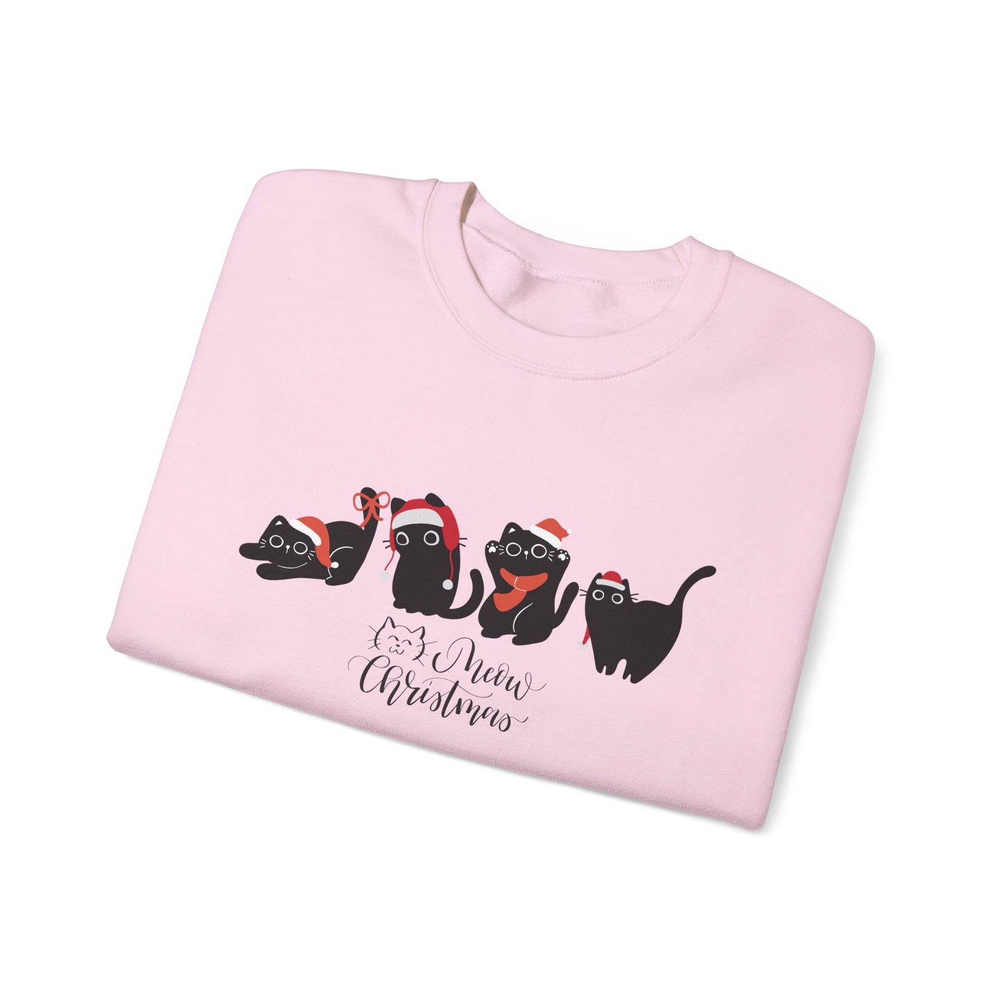 Black Cats, Meow Christmas - Unisex Heavy Blend™ Crewneck Sweatshirt - 10044