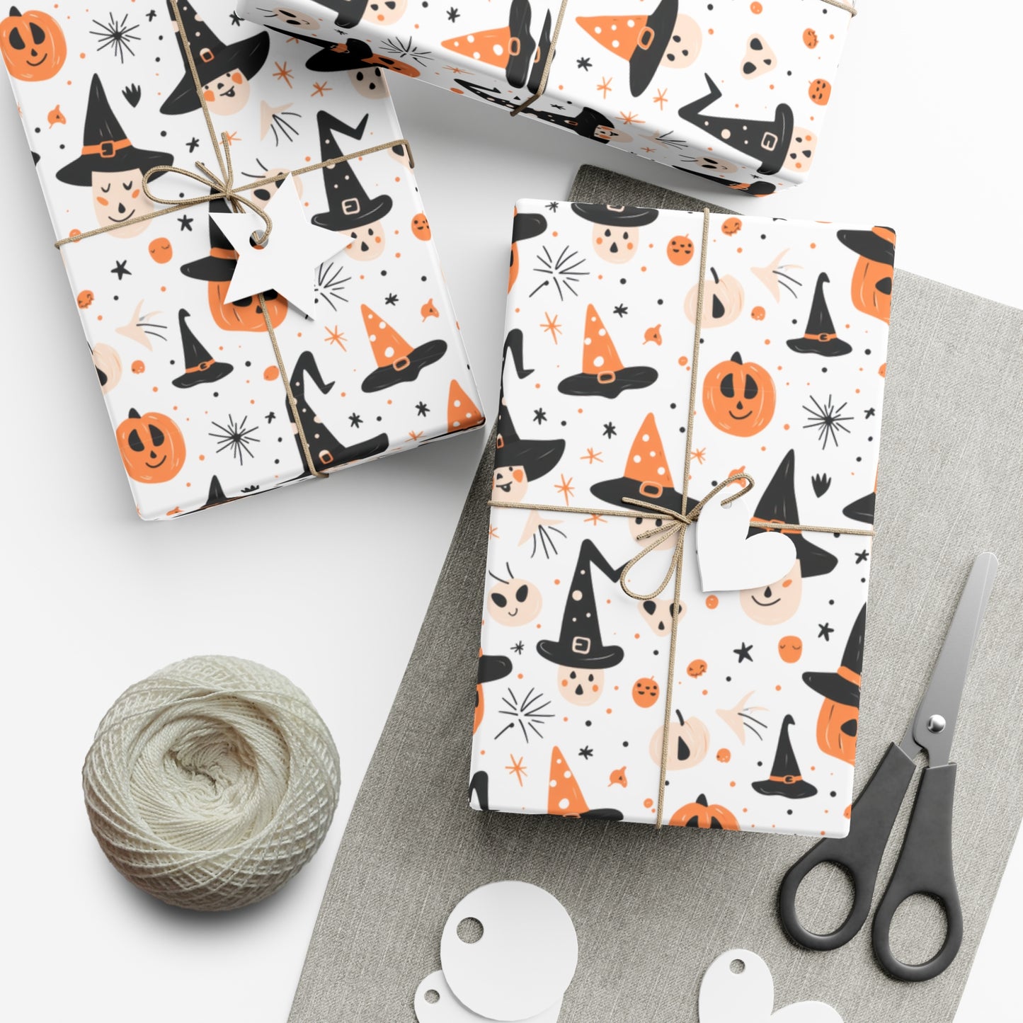 Pumpkin Wearing a Black Hat - Gift Wrap Papers - 13851