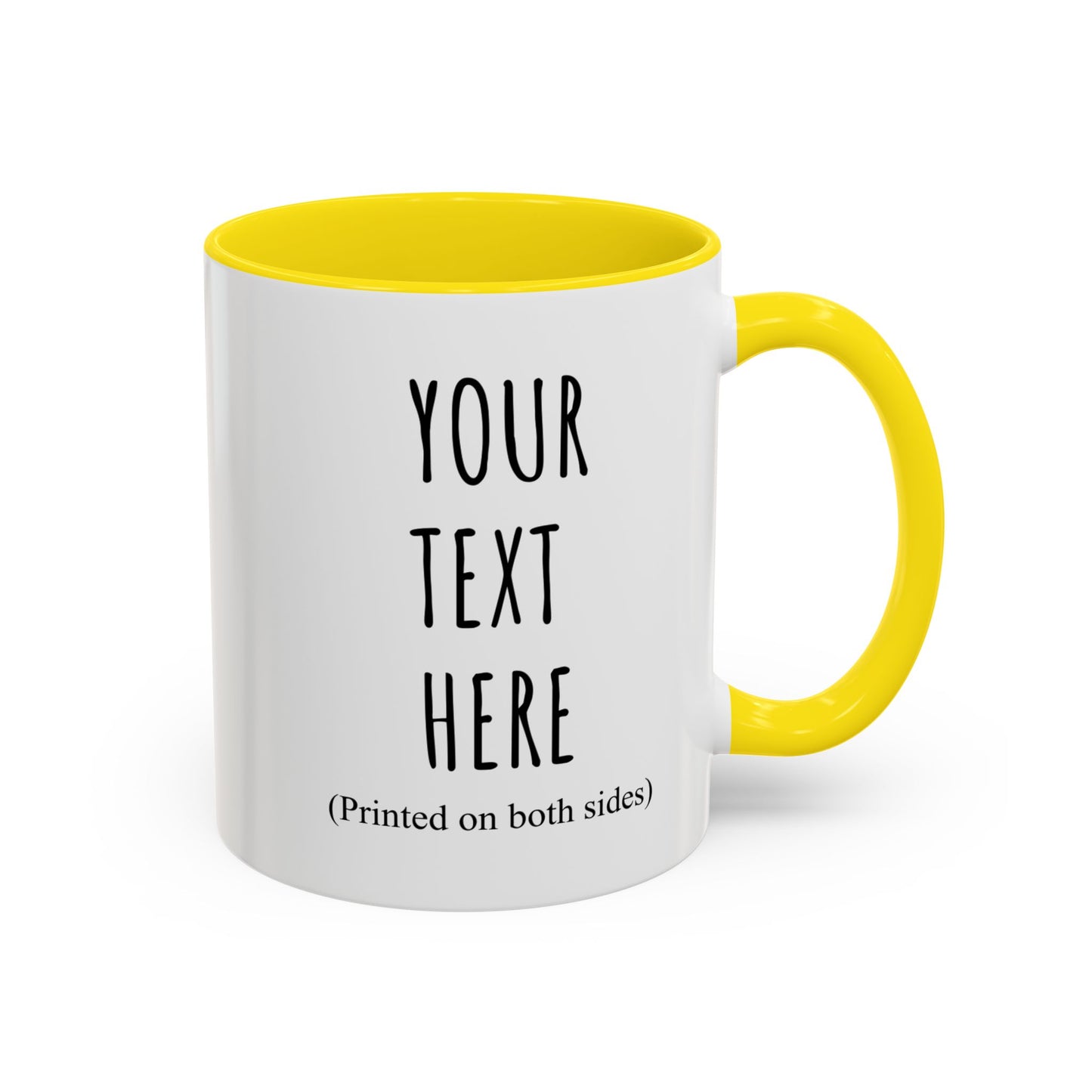 Personalized Accent Coffee Mug – Custom Text Printed Both Sides (11oz & 15oz) - 14676