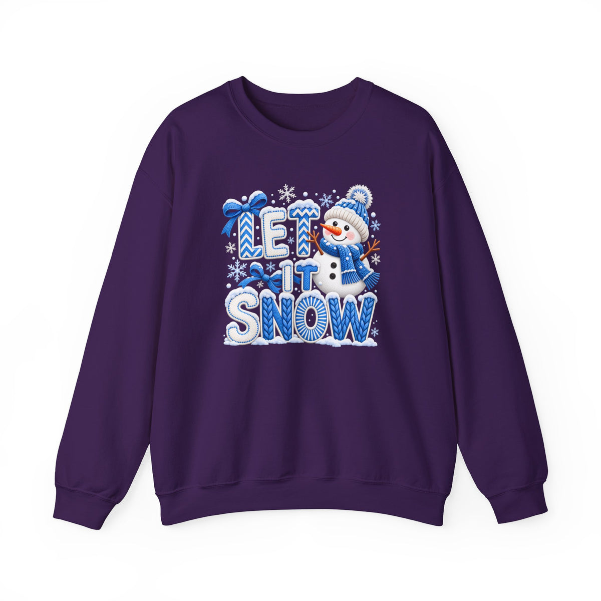 Let It Snow Sweatshirt,  Cute Snowman Winter Christmas Crewneck - 14545