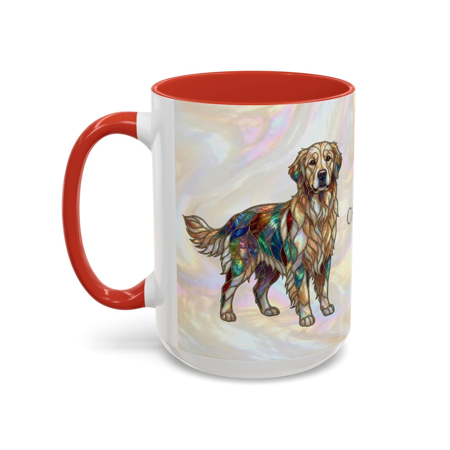 Personalized Golden Retriever Coffee Mug - Stained Glass Design 11/15oz - 14534