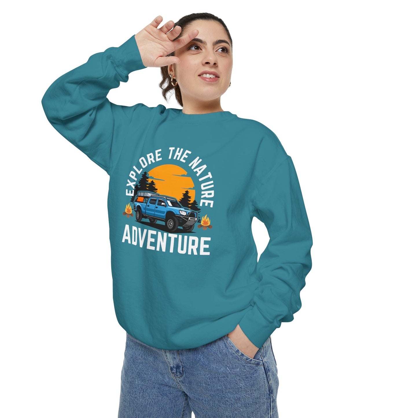 Explore the Nature - Unisex Garment-Dyed Sweatshirt - 10619