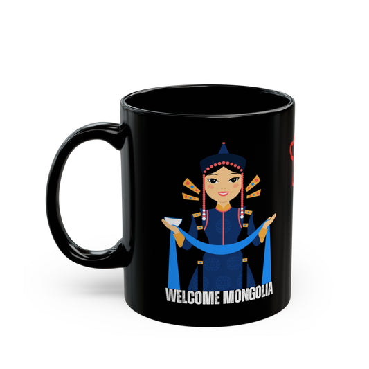 Black Mug for People Who Love Mongolia