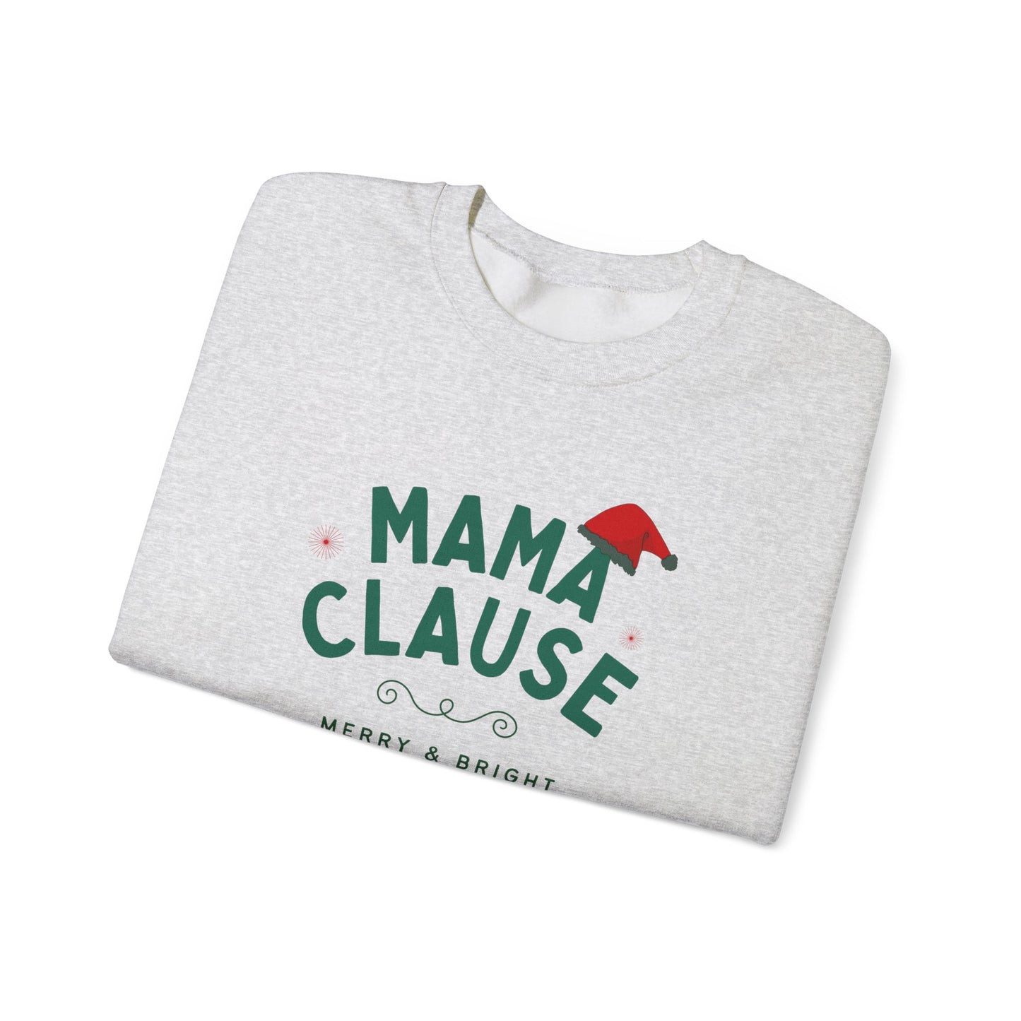 Mama Clause, Merry & Bright - Unisex Heavy Blend™ Crewneck Sweatshirt - 10468