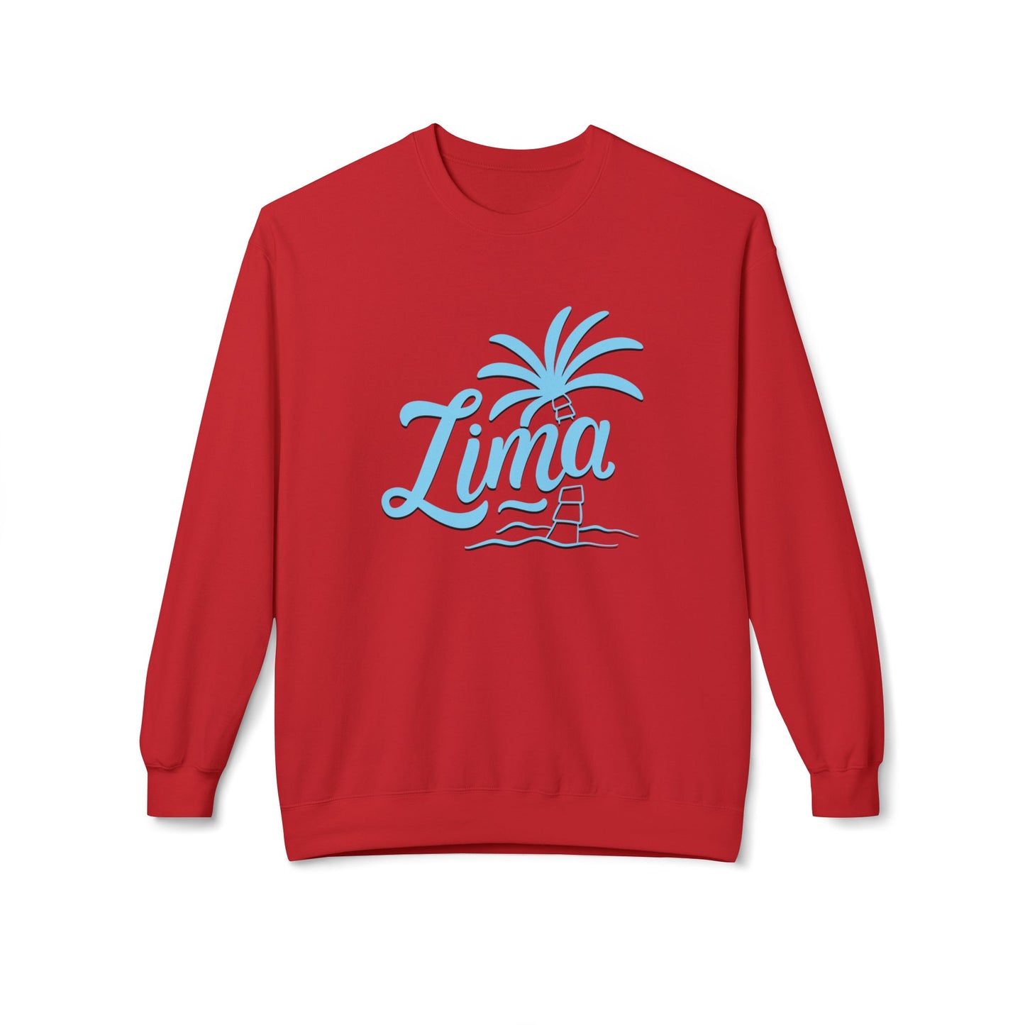 Lima, Palm Tree Crewneck Sweatshirt - Cozy Unisex Midweight Fleece for Relaxed Living - 12128
