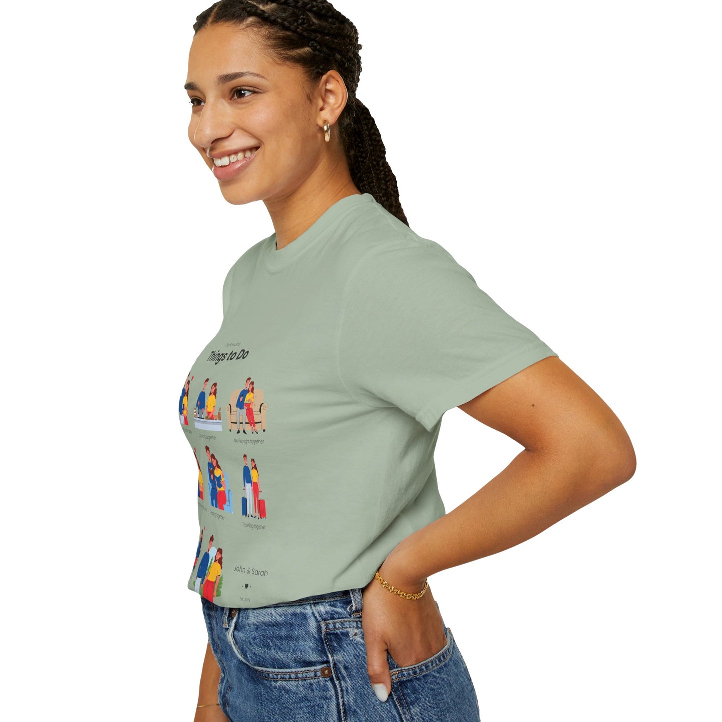 Our Favourite Things to Do Together – Personalised Valentine’s Illustration T-Shirt Gift - 14722