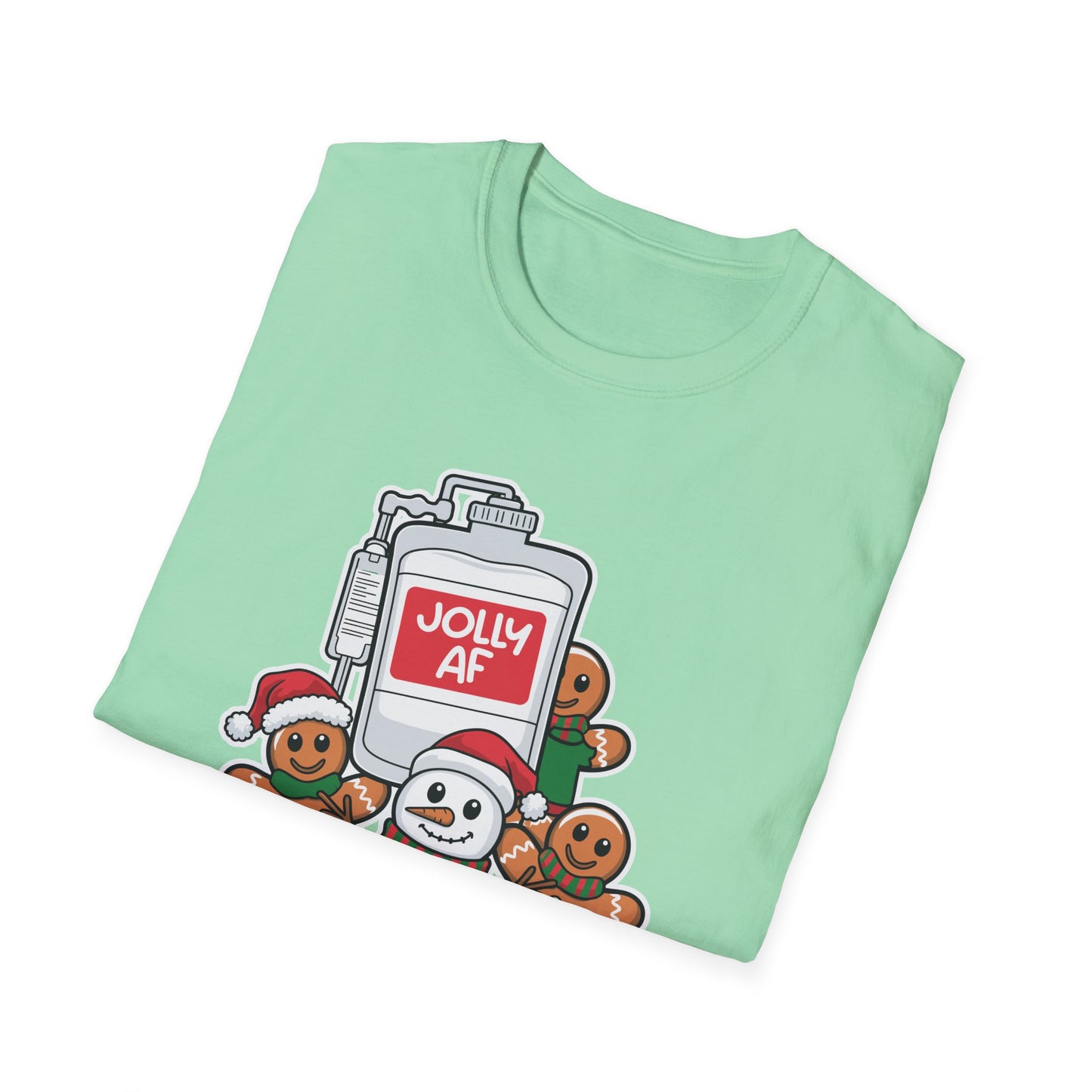 Christmas, Nurse, jolly AF - Unisex Softstyle T-Shirt - 10353