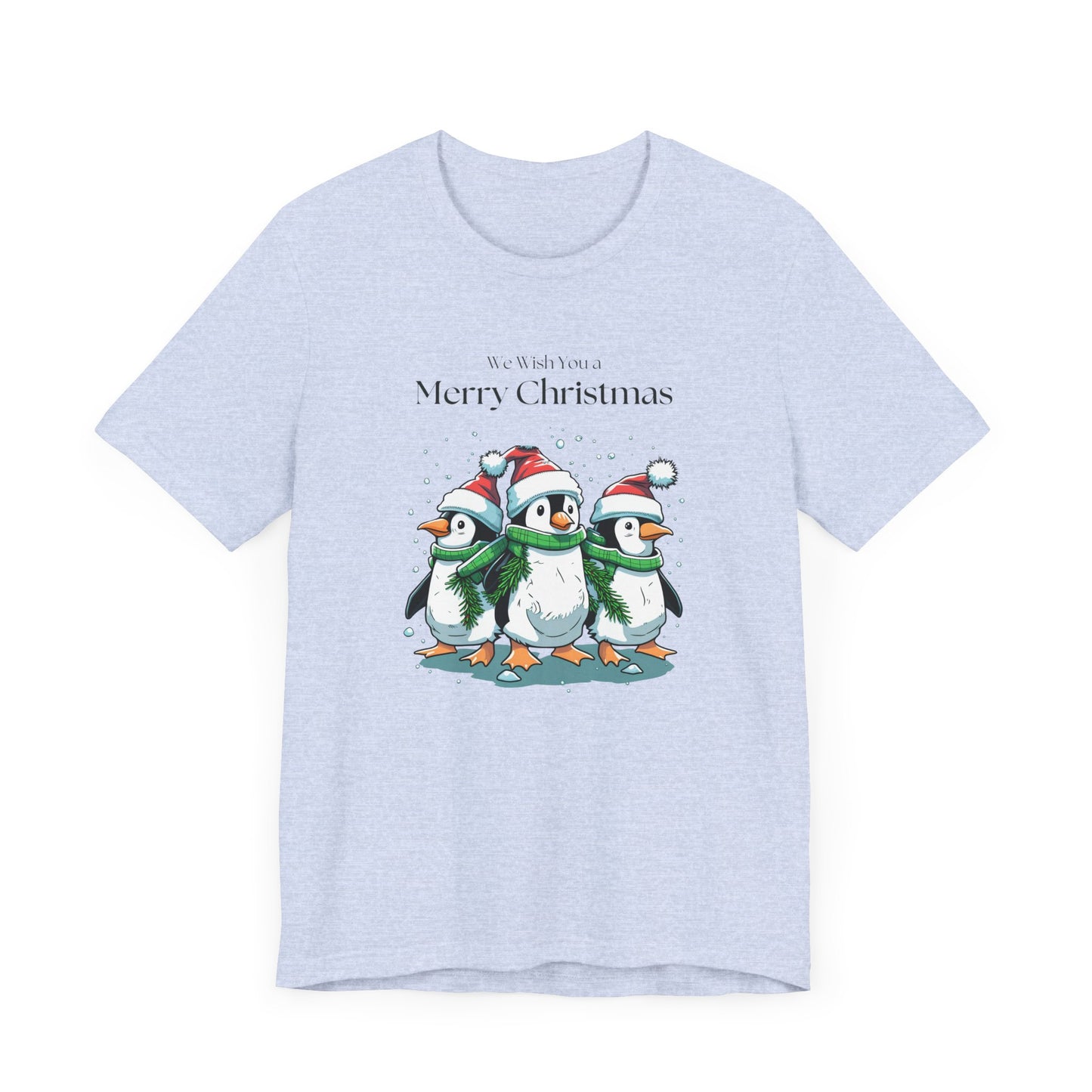 Penguins, We Wish You A Merry Christmas - Unisex Jersey Short Sleeve Tee - 10198