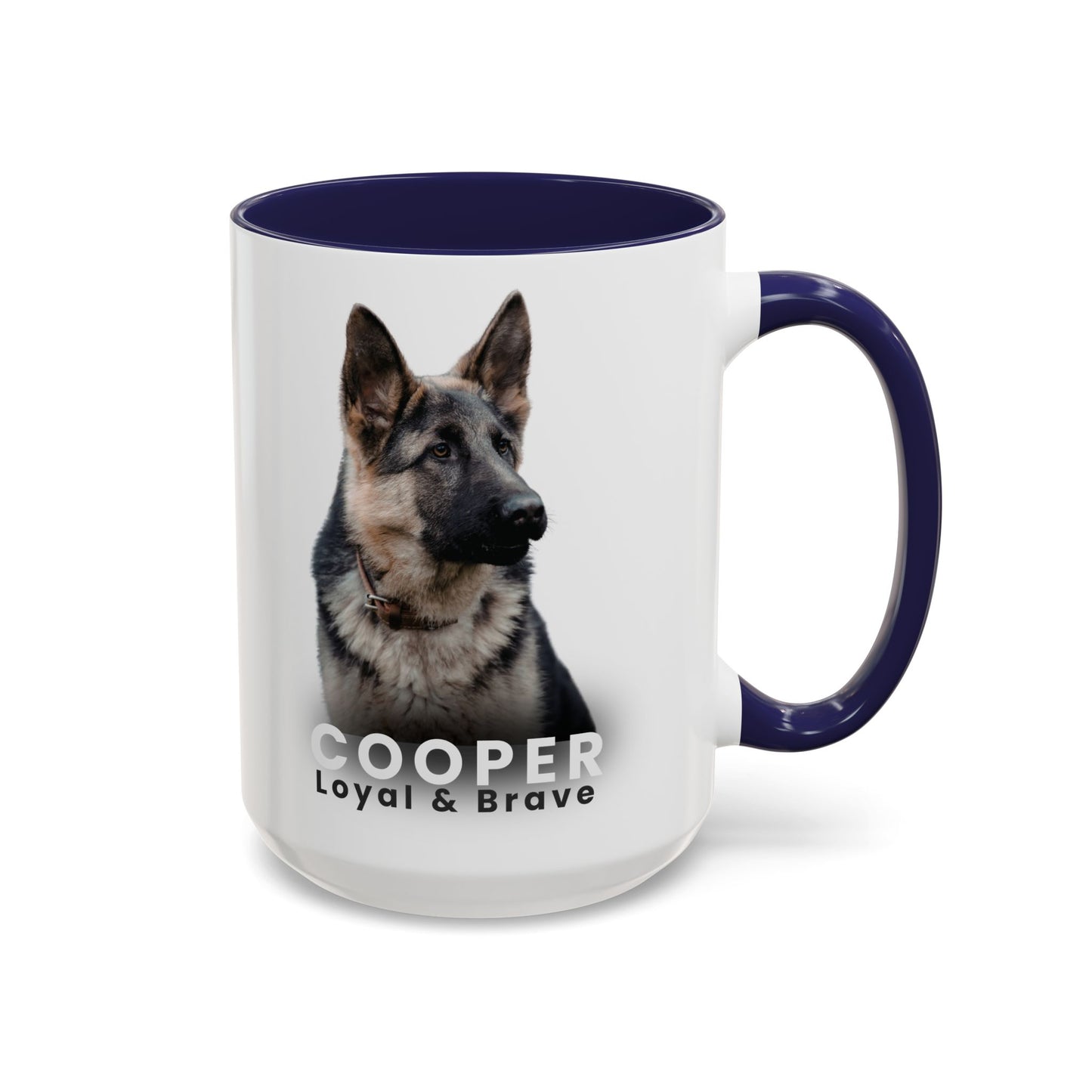 Personalized German Shepherd Mug – Custom Dog Name “Loyal & Brave” Accent Coffee Cup | Gift for Dog Lovers - 14826