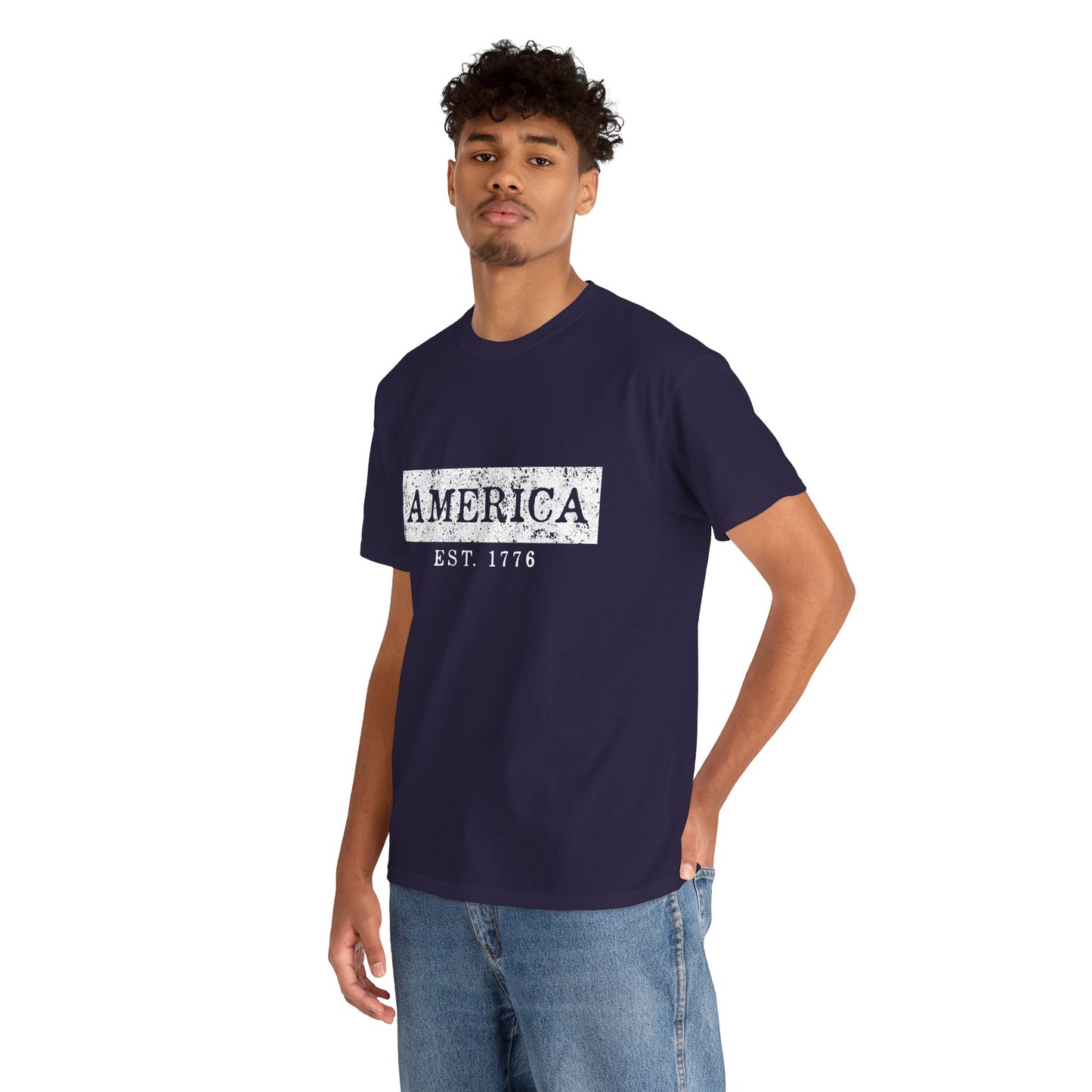 Patriotic Unisex Tee - America EST 1776, Vintage Style Shirt, Independence Day Gift, Casual Wear, Gifts for Him/Her - 13736