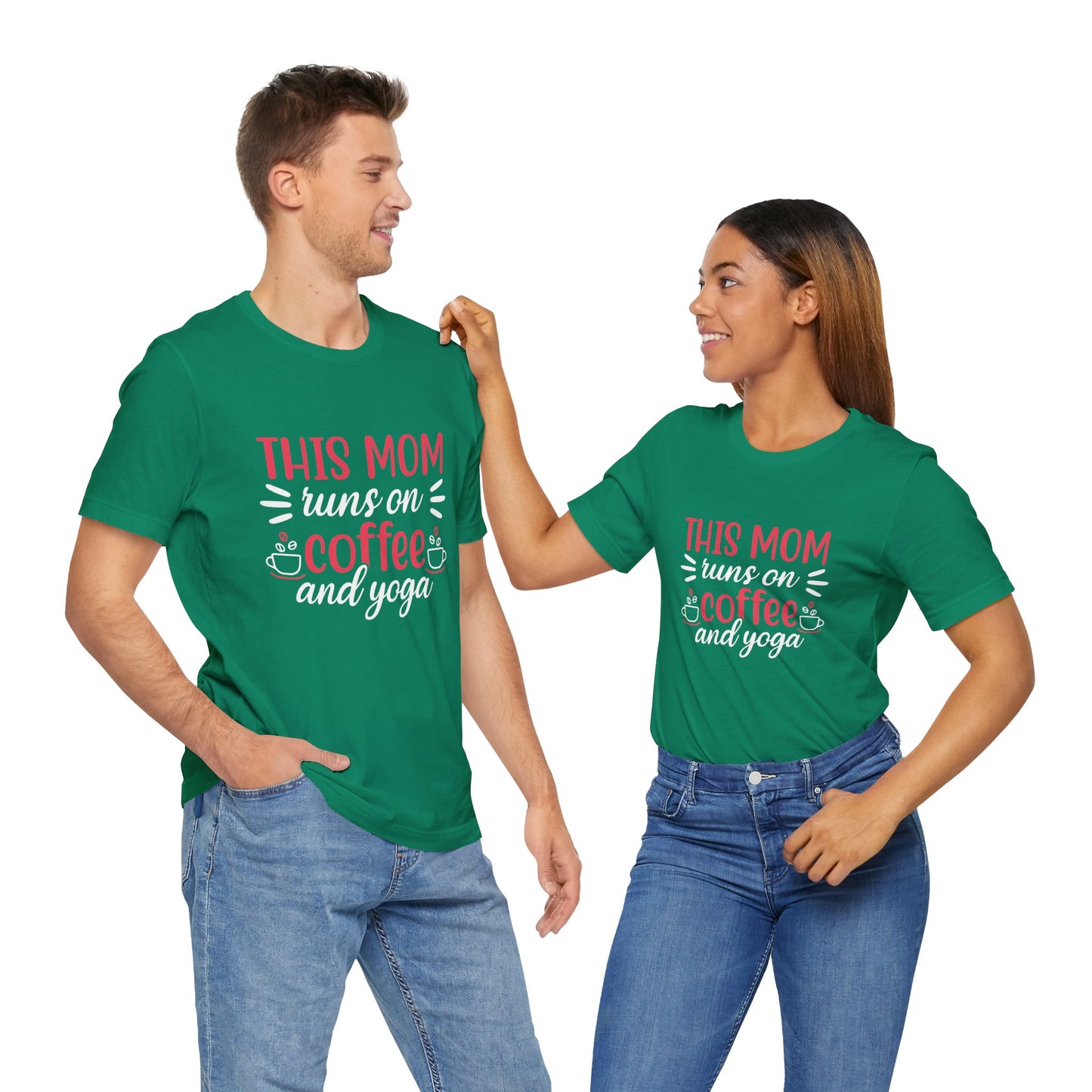 This Mom Runs On Coffee & Yoga - Unisex Jersey Short Sleeve Tee - 12527