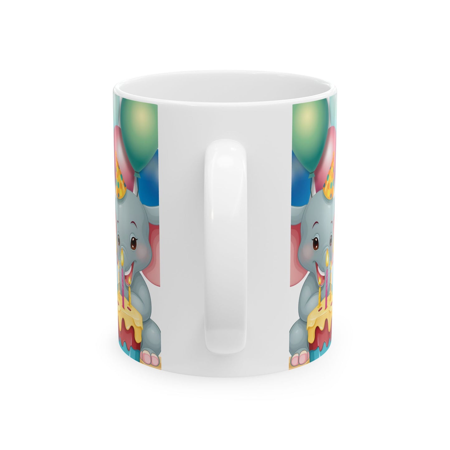 Personalized Birthday Mug, Cute Elephant Mug, Custom Gift, Fun Party Mug, Happy Birthday Coffee Cup, Child's Birthday Celebration - 13974