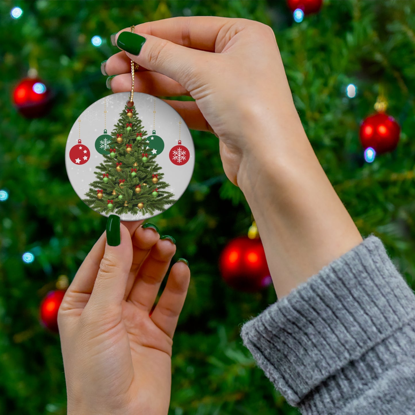 Christmas Tree Magic - Ceramic Ornament, 4 Shapes