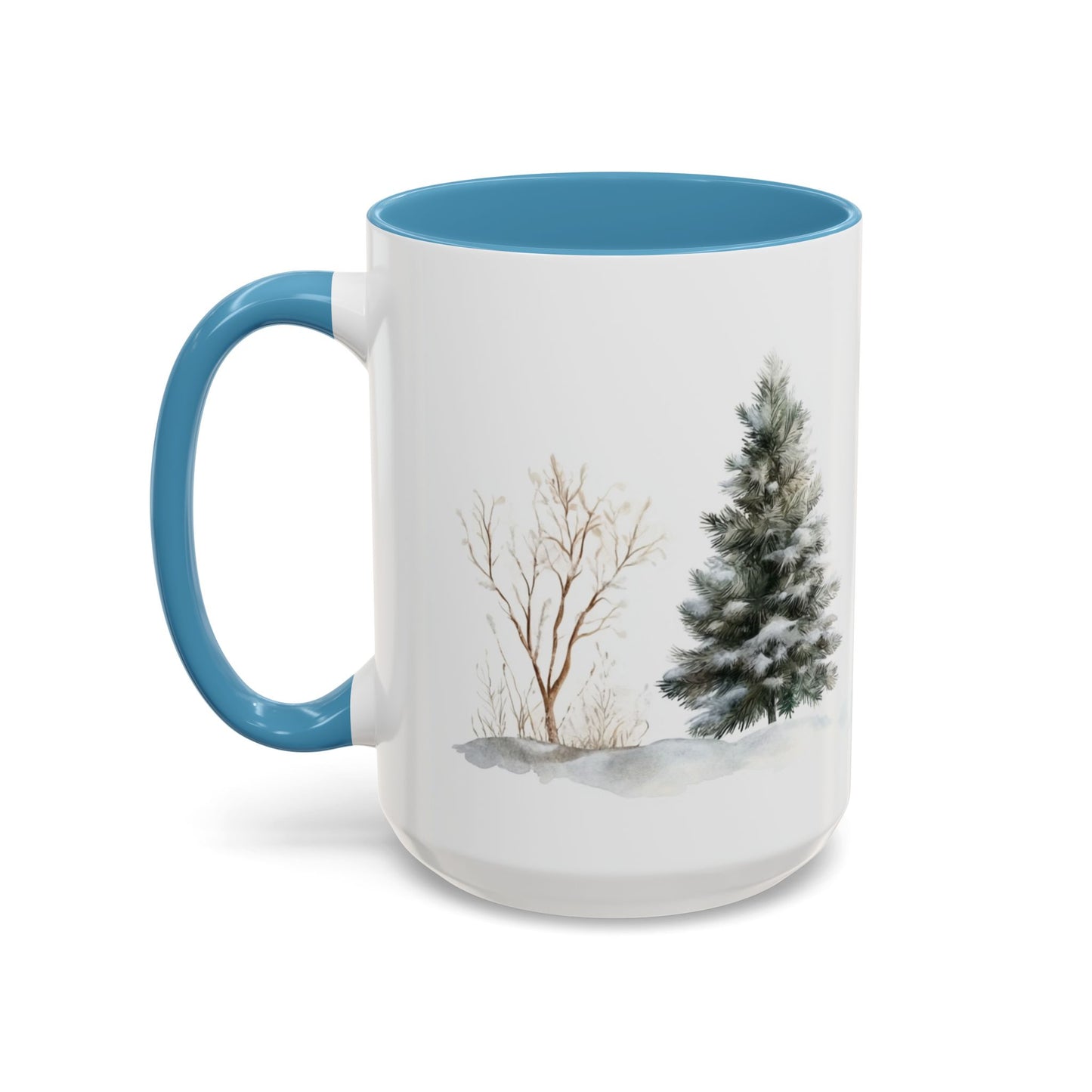 Winter Tree, Snowman & Puppy - Accent Coffee Mug (11, 15oz) - 10404