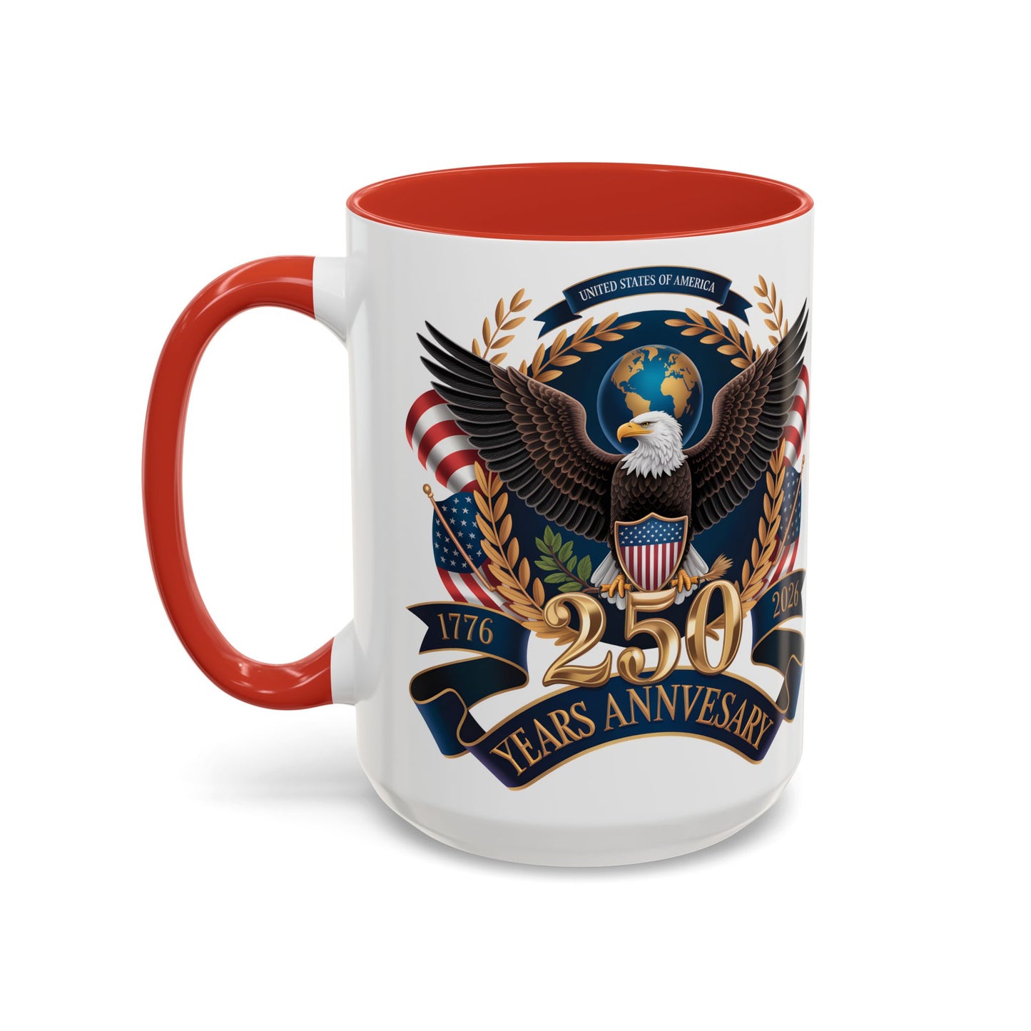 250th Anniversary Eagle Coffee Mug — Patriotic 1776–2026 Commemorative Accent Mug - 14871