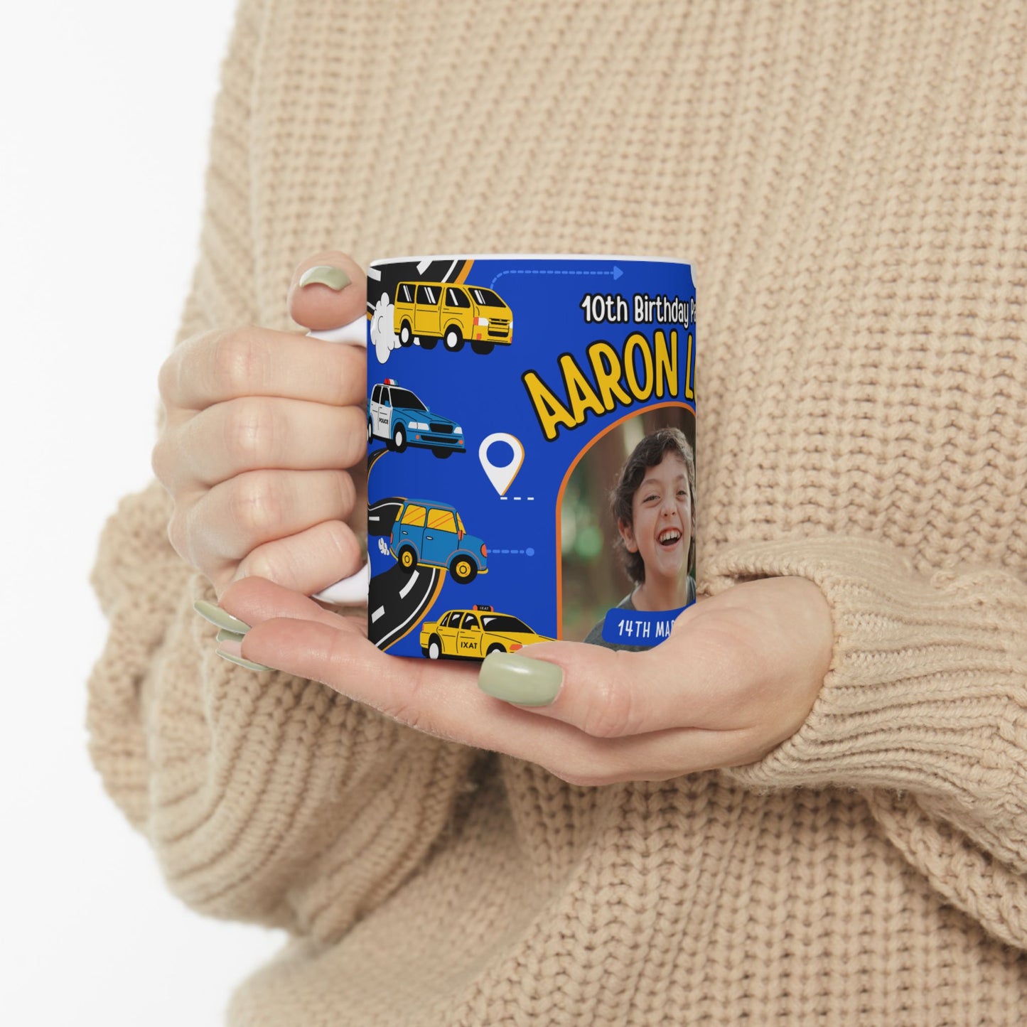 Happy Birthday, Car-Loving Boy, Details Customizable - Ceramic Mug, (11oz, 15oz) - 11236