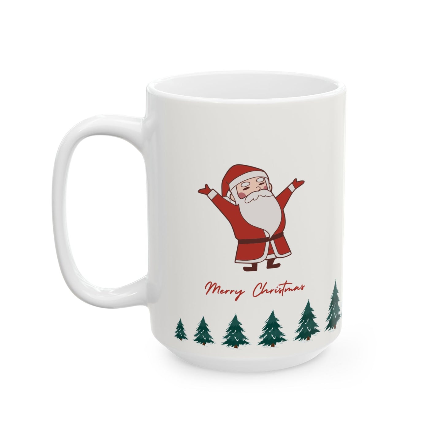 Santa & Dog, Merry Christmas - Ceramic Mug, (11oz, 15oz) - 10911