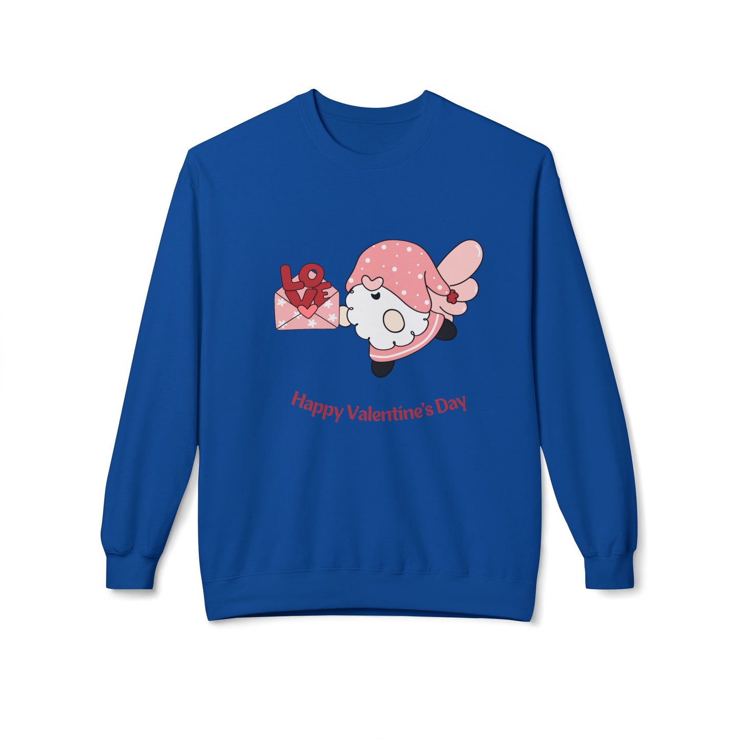 Gnome, Happy Valentine's Day - Unisex Midweight Softstyle Fleece Crewneck Sweatshirt - 11349