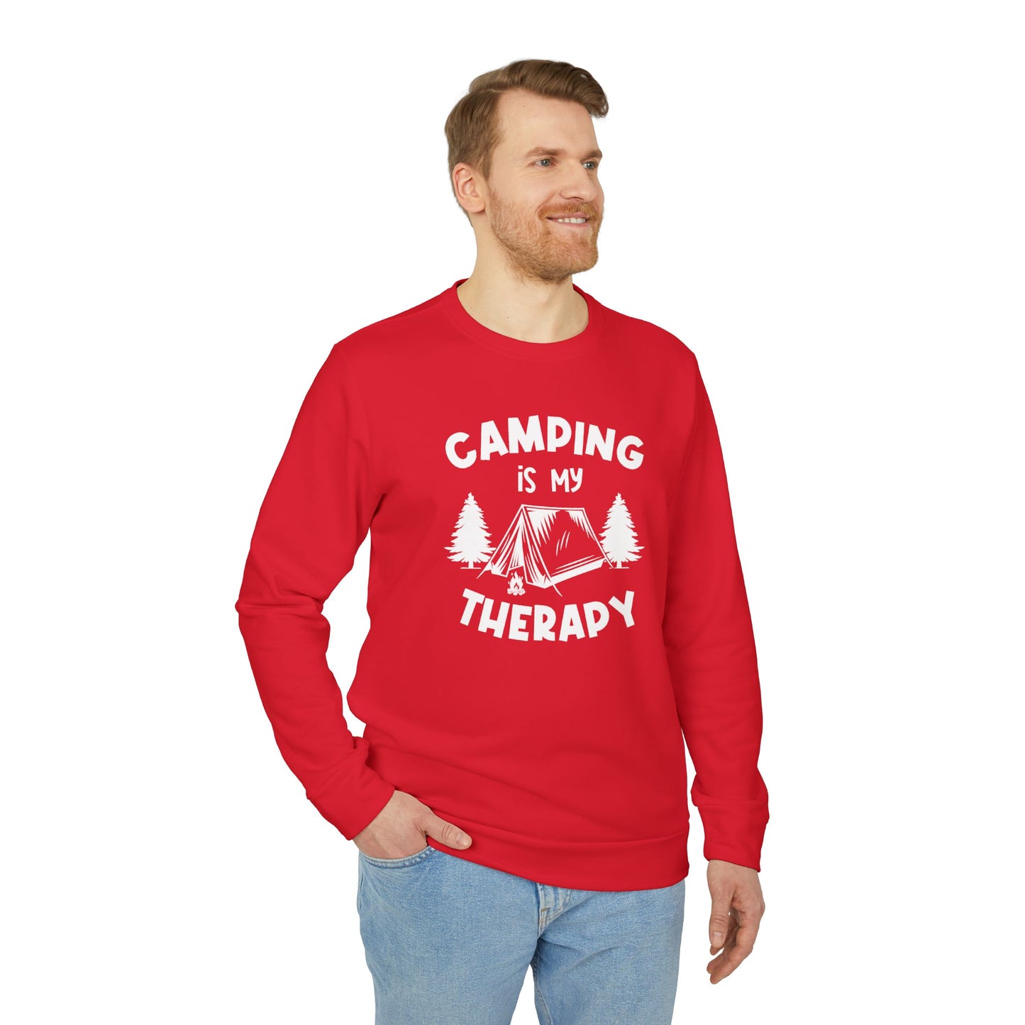 Camping Is My Therapy - adidas Unisex Fleece Crewneck Sweatshirt - 12225