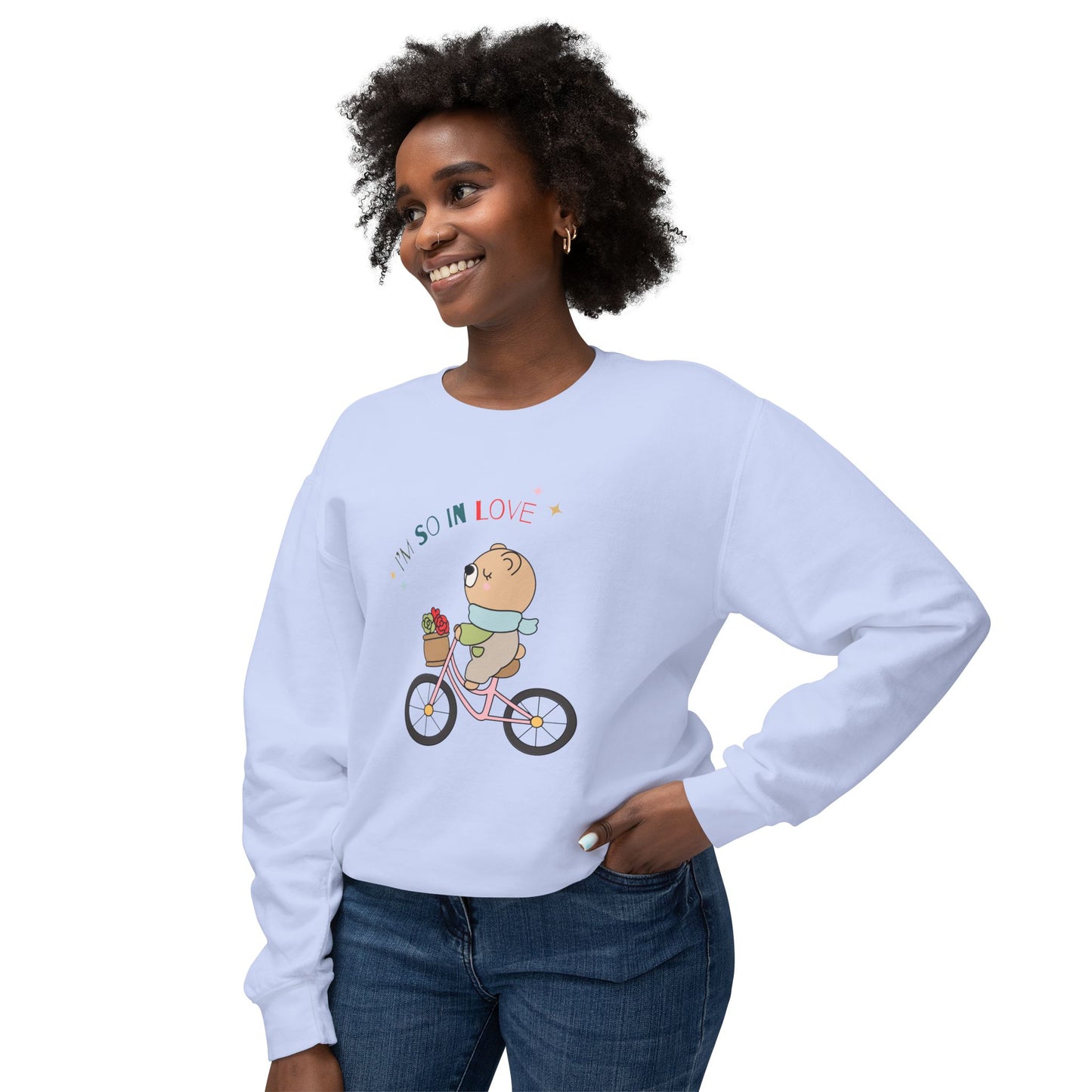 Baby Bear, I'm So in Love - Unisex Lightweight Crewneck Sweatshirt - 11427