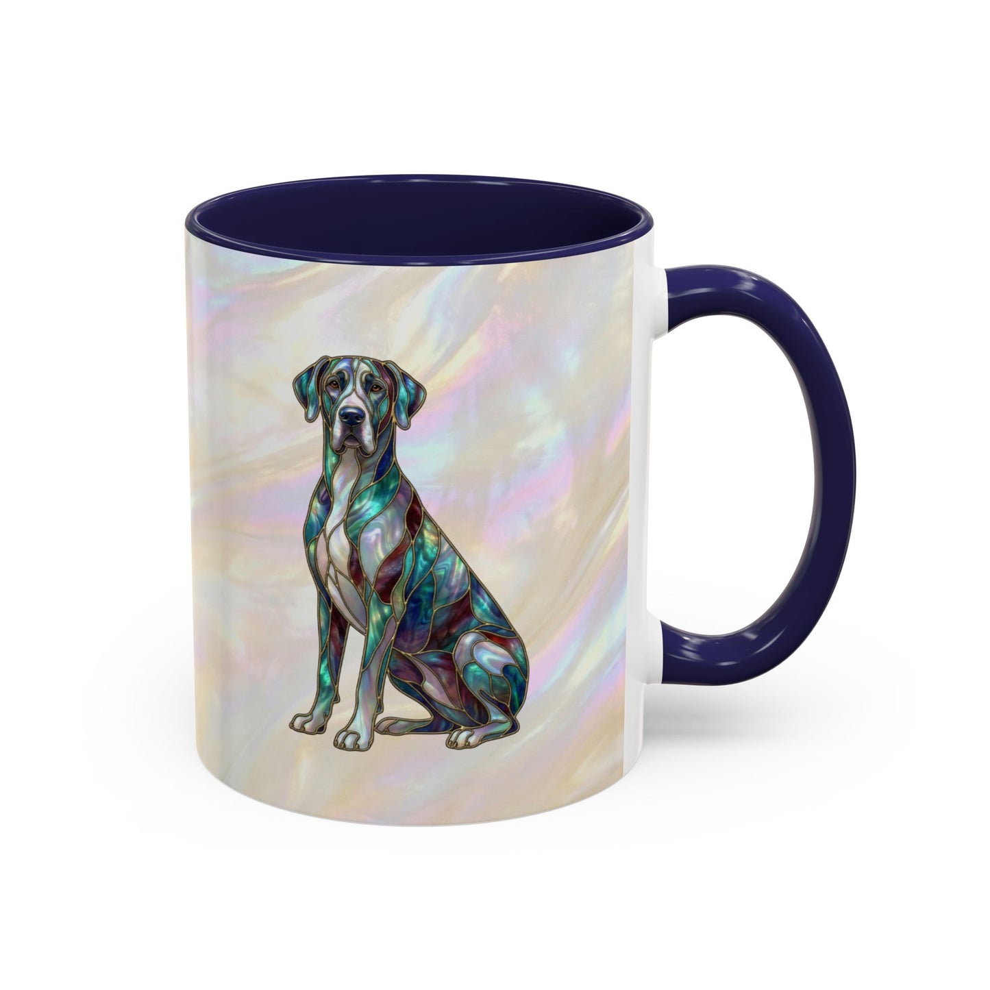Personalized Great Dane Dog Mug — Stained Glass Design (11/15 oz) - 14550