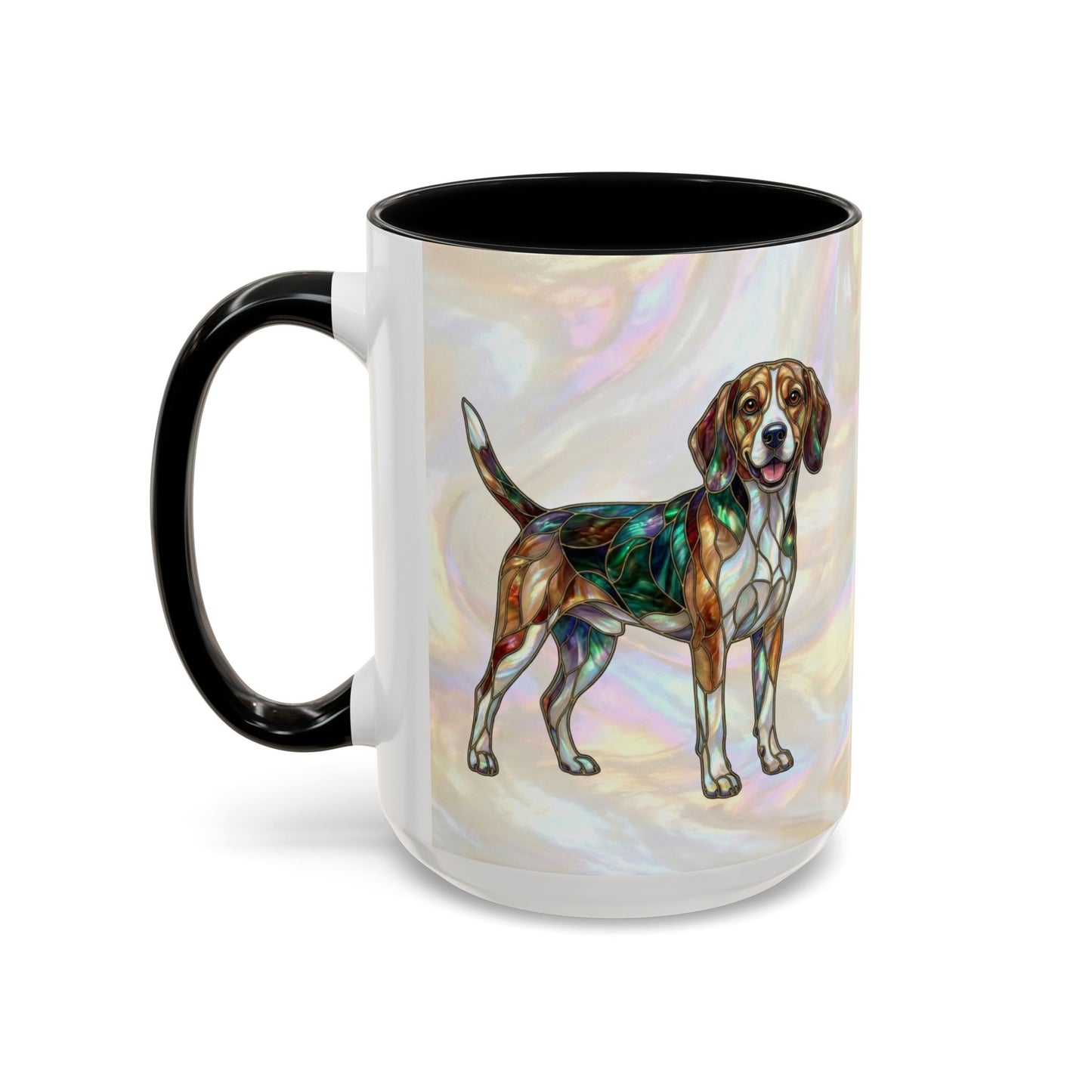 Beagle Accent Coffee Mug — Stained Glass Design (11/15oz) - 14615