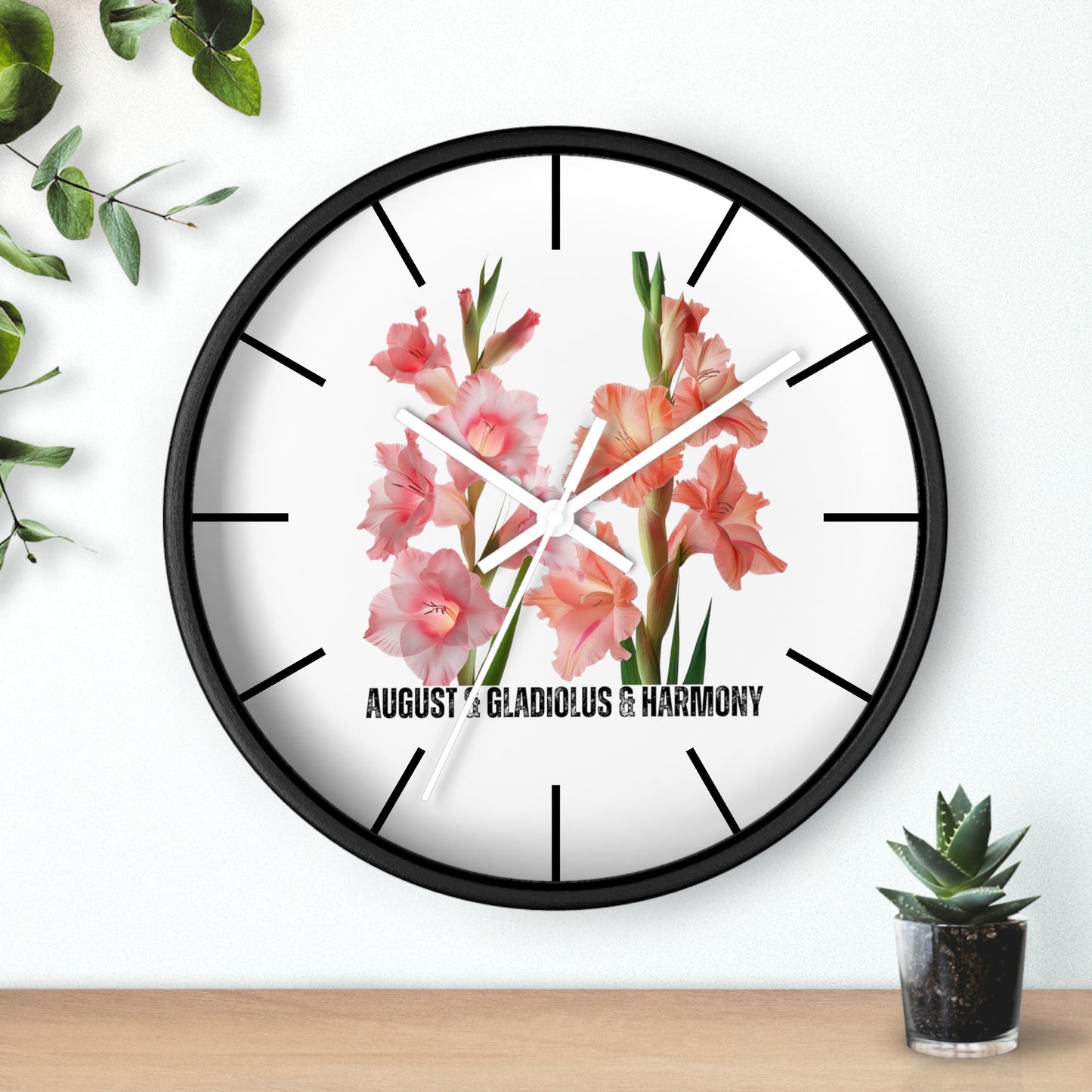 Happy Birthday August, Gladiolus - Wall Clock